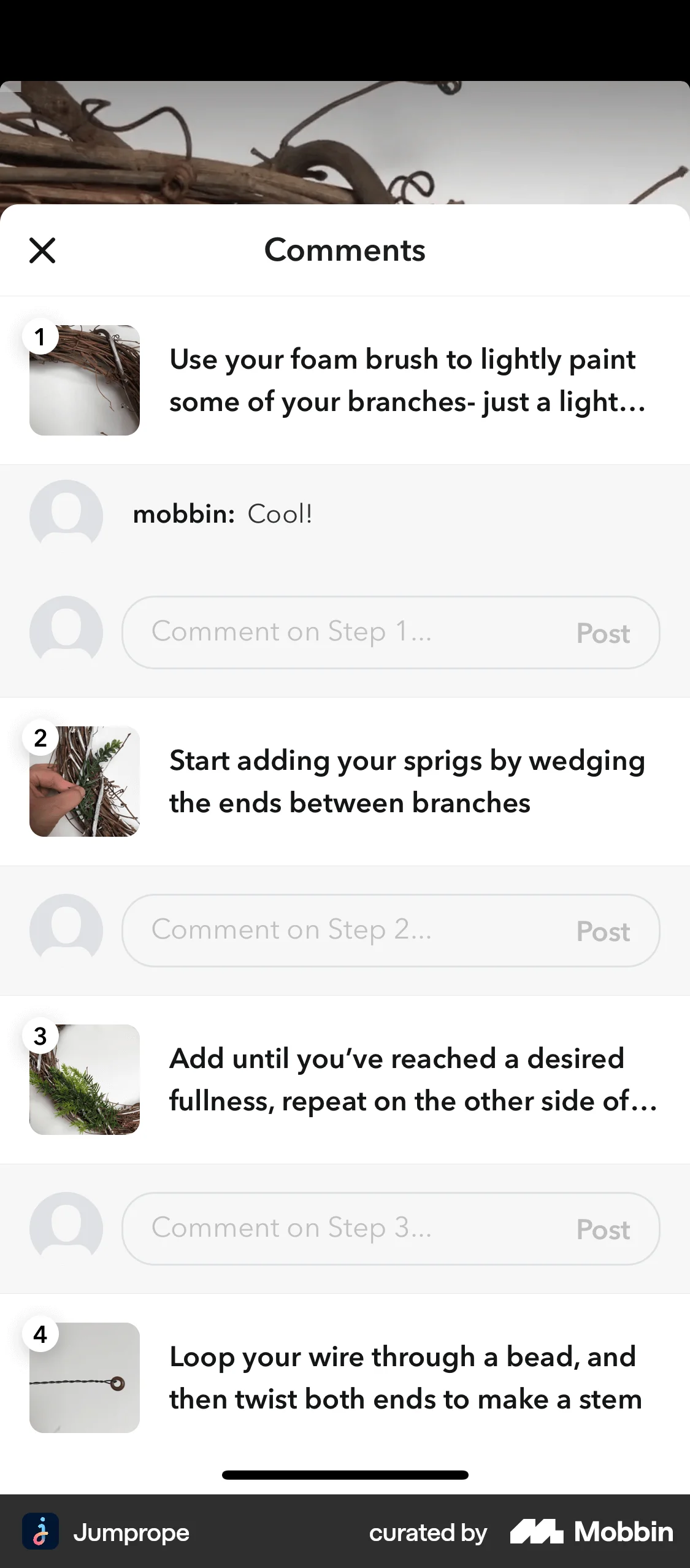 Jumprope iOS Photo & Video App screen