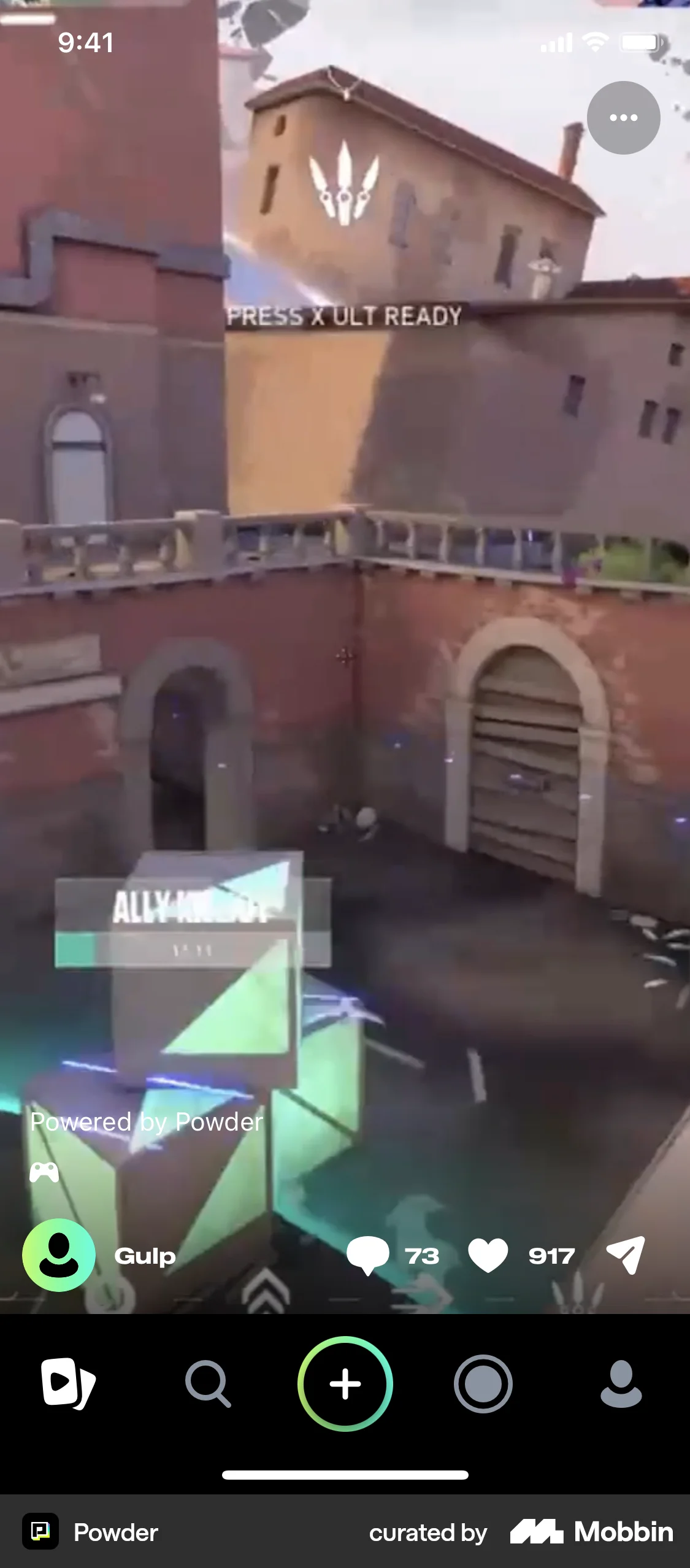 Powder iOS Social Feed screen