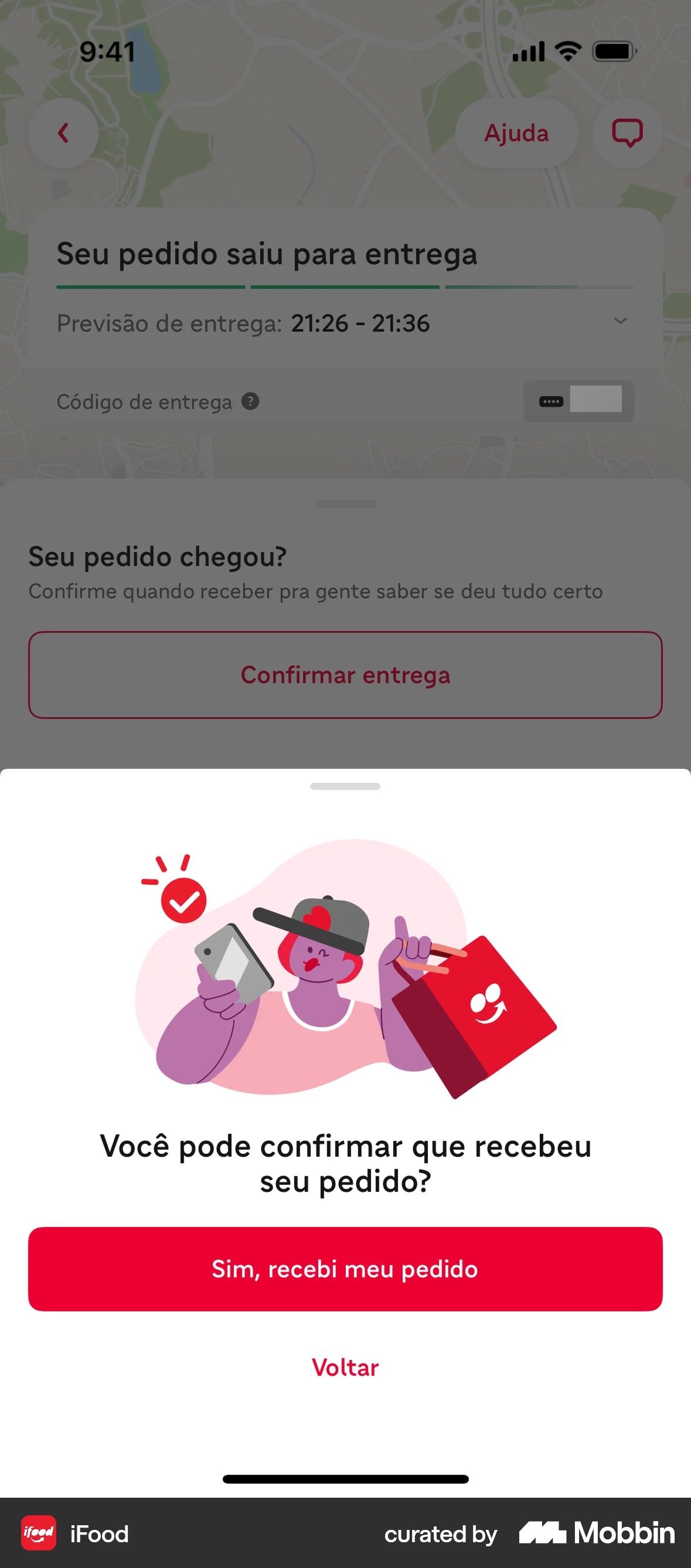 iFood iOS Confirmation screen