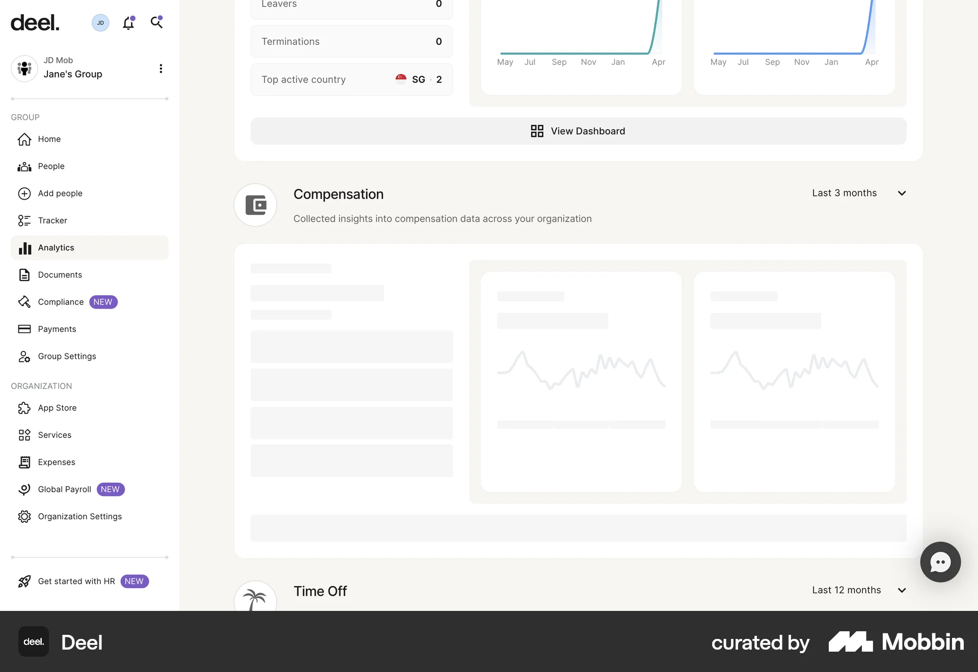 Deel Web screen containing Skeleton UI element
