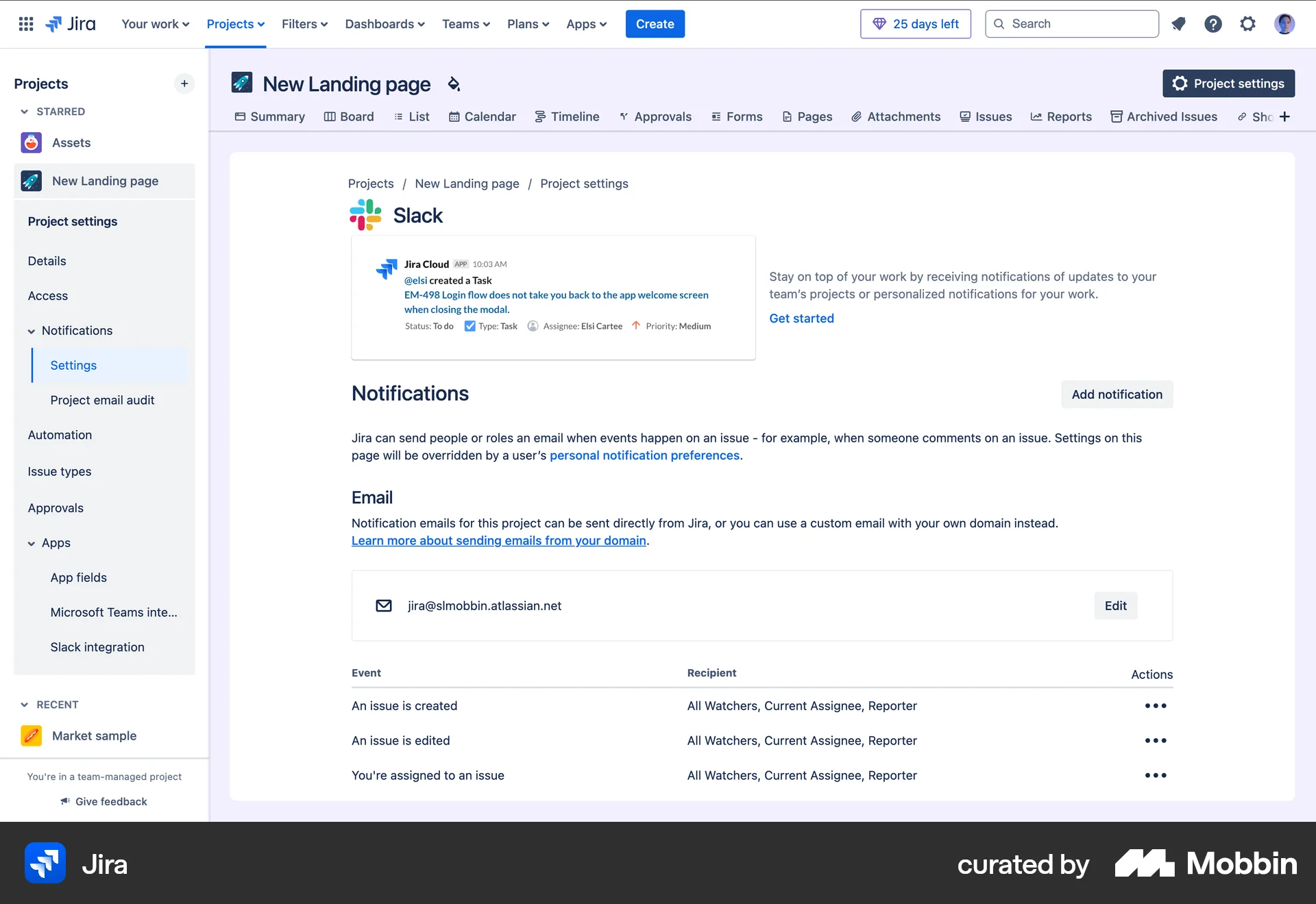 Jira Web screen containing Tree UI element
