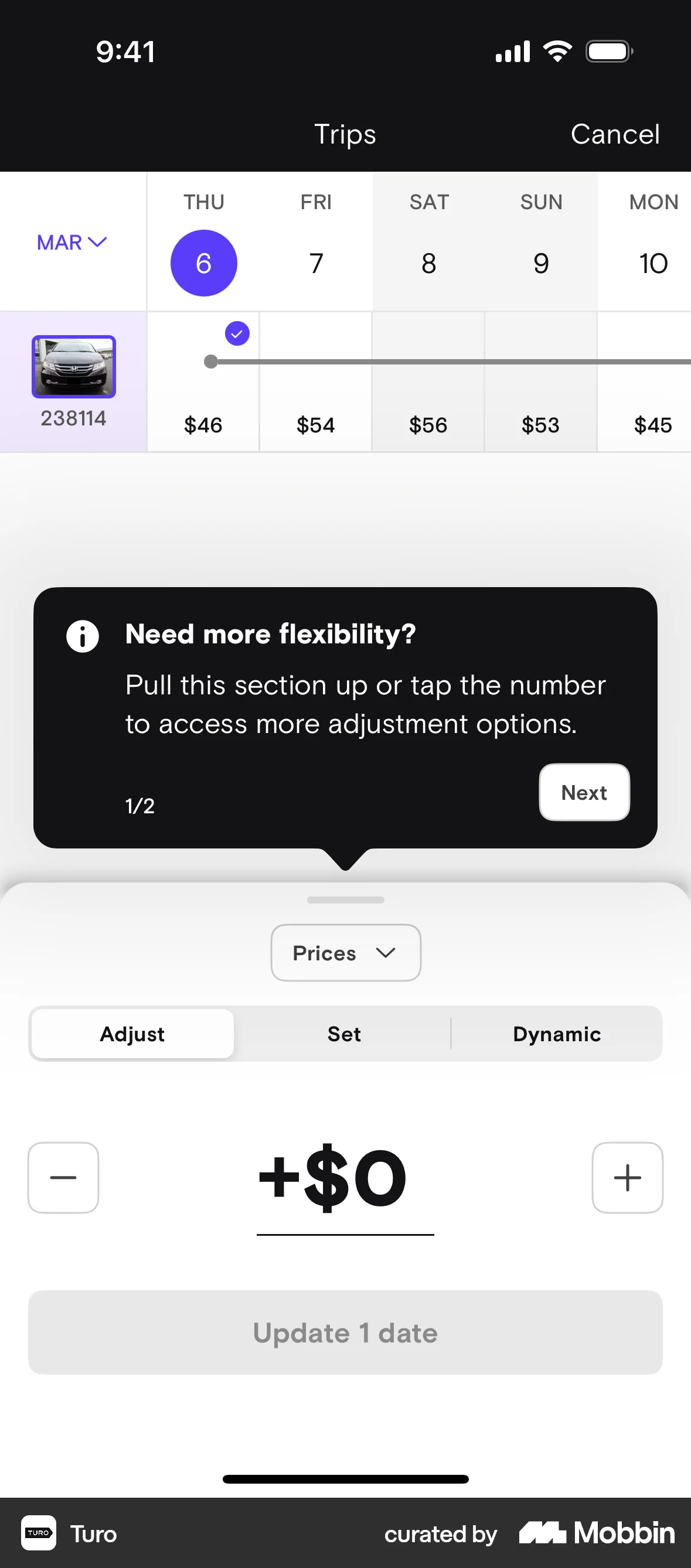 Turo iOS Guided Tour & Tutorial screen