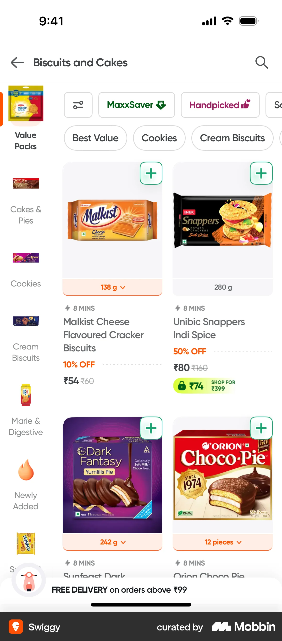 Swiggy iOS Shop & Storefront screen
