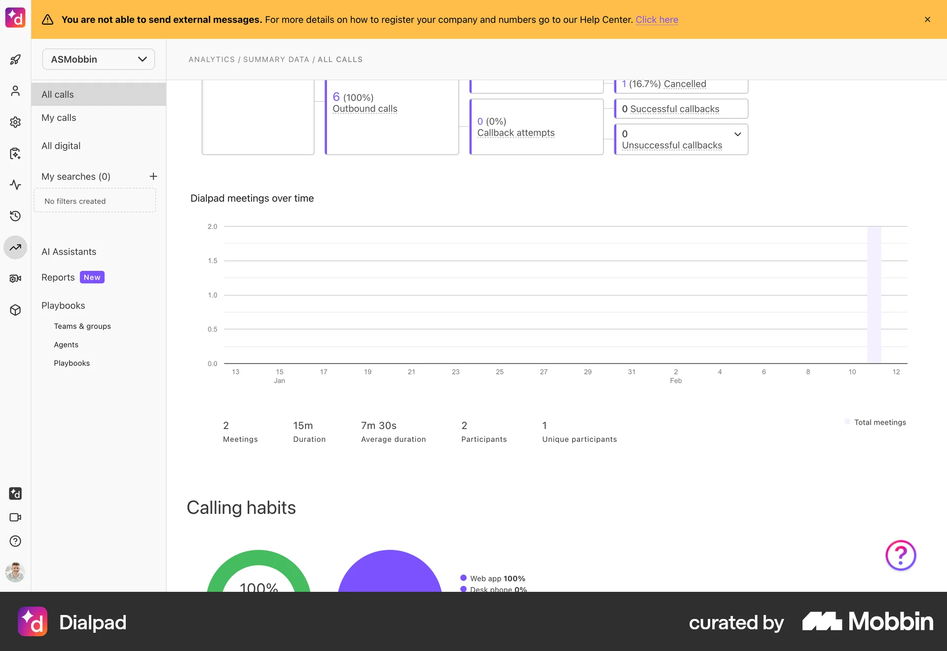 Dialpad Web Dashboard screen