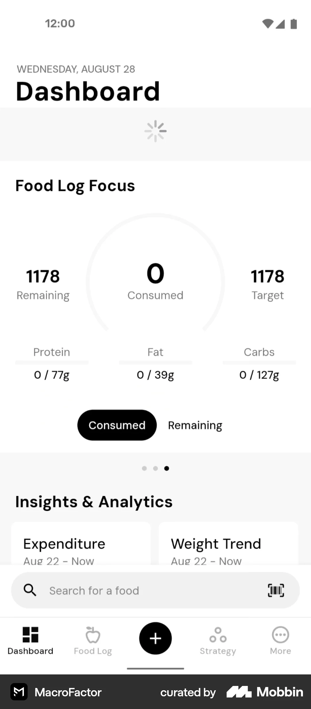 MacroFactor Android Pull to Refresh screen