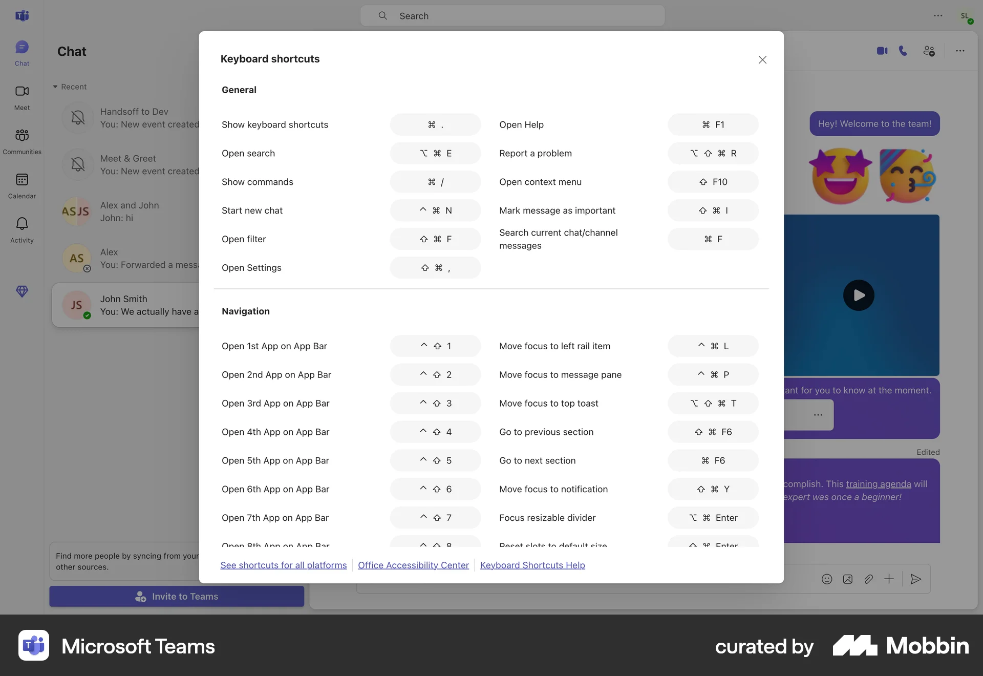 Microsoft Teams Web screen containing Modal UI UI element