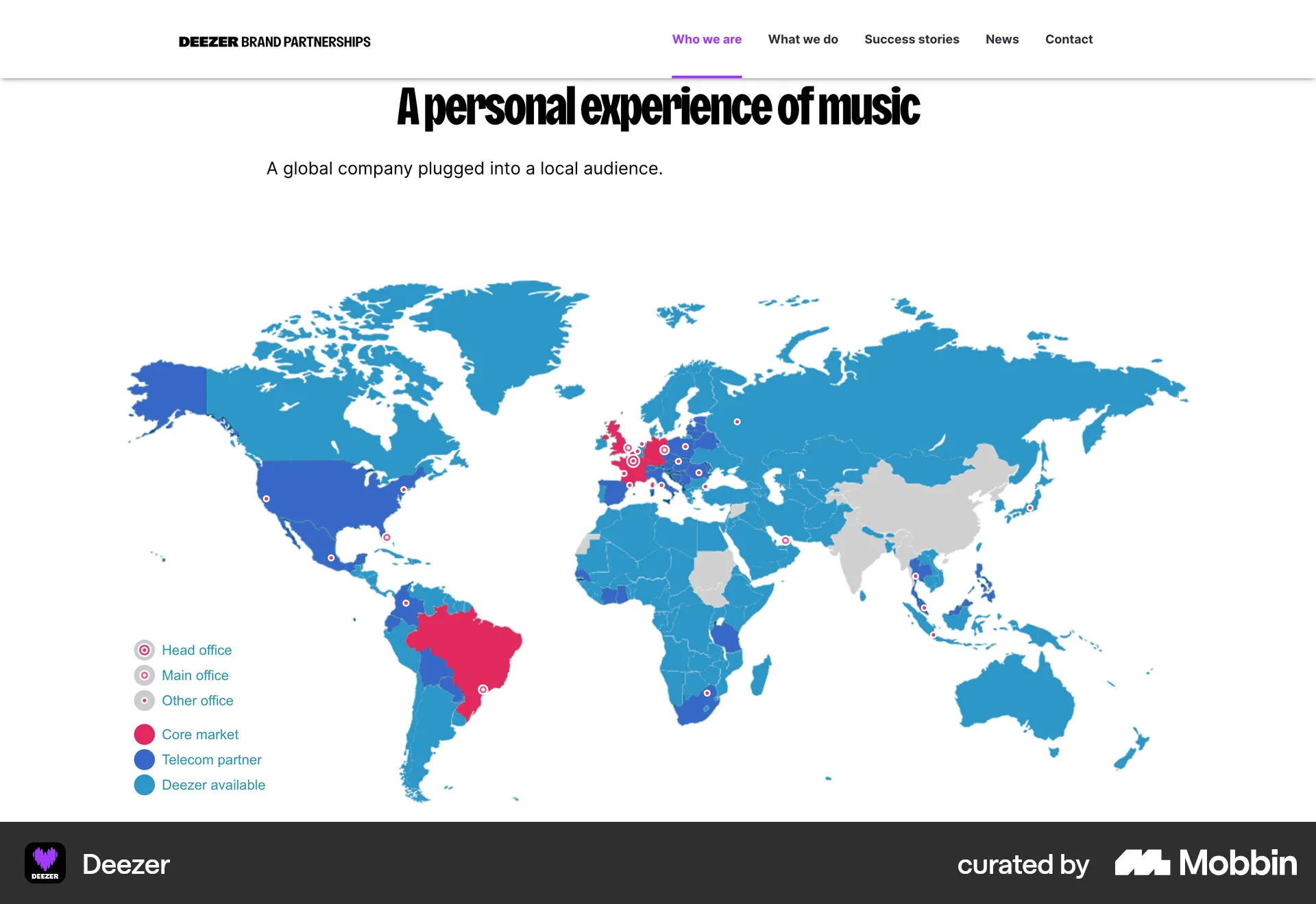 Deezer Web Map screen