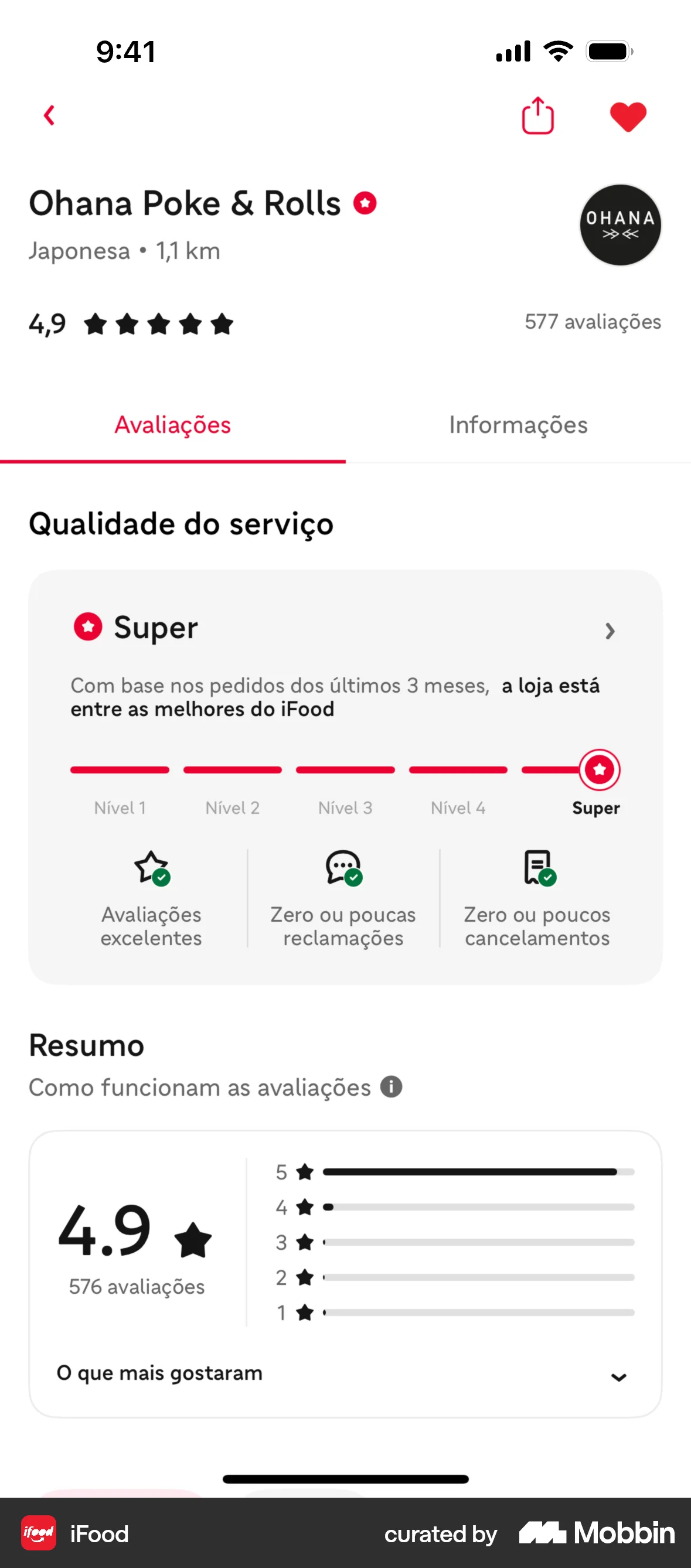 iFood iOS Progress screen
