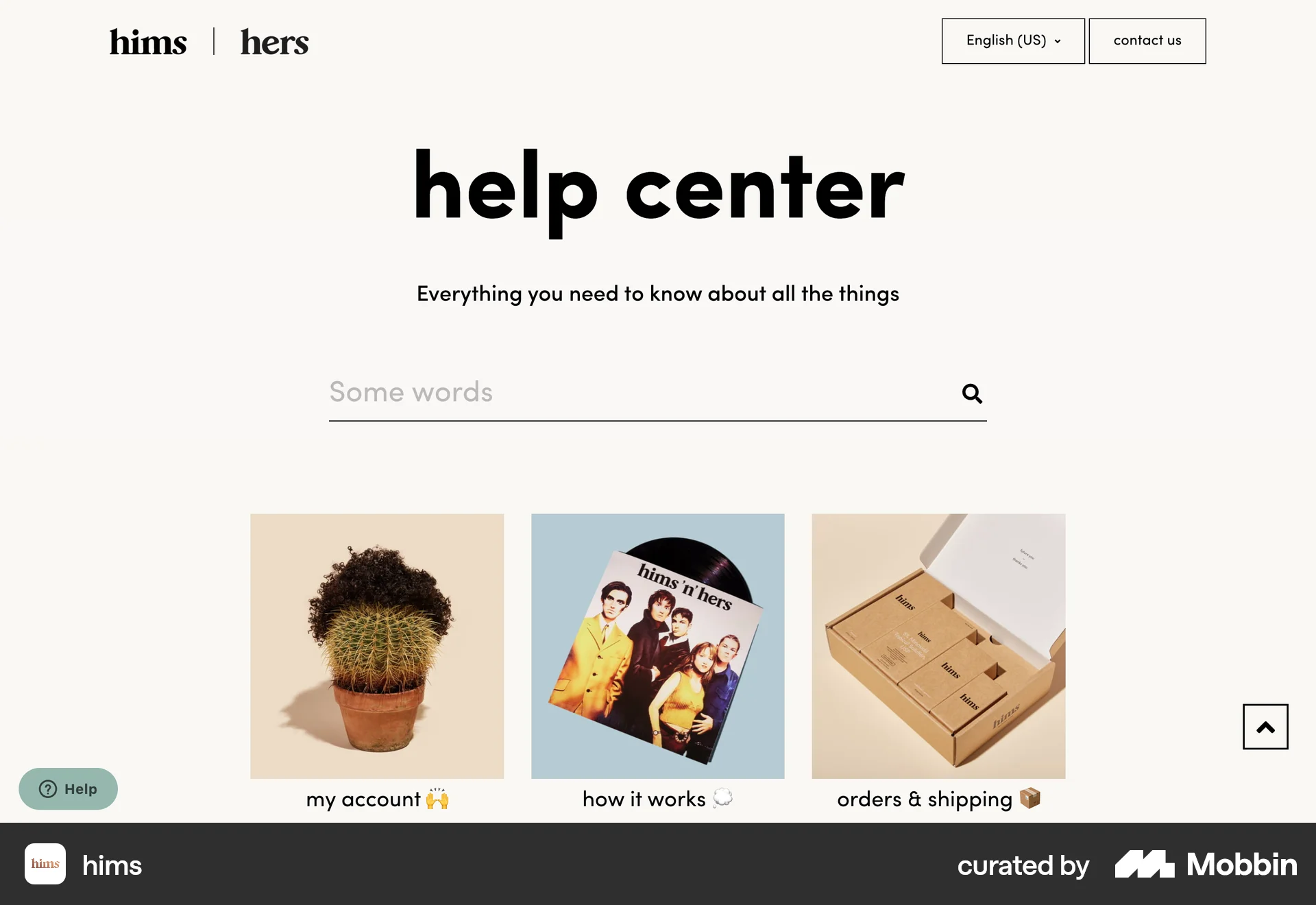 Hims Web screen containing Floating Action Button UI element