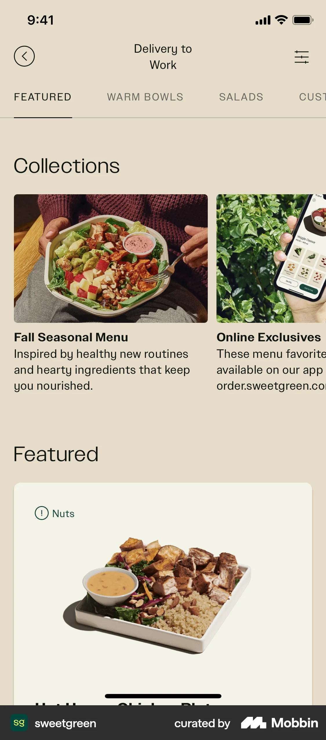 sweetgreen iOS Shop & Storefront screen
