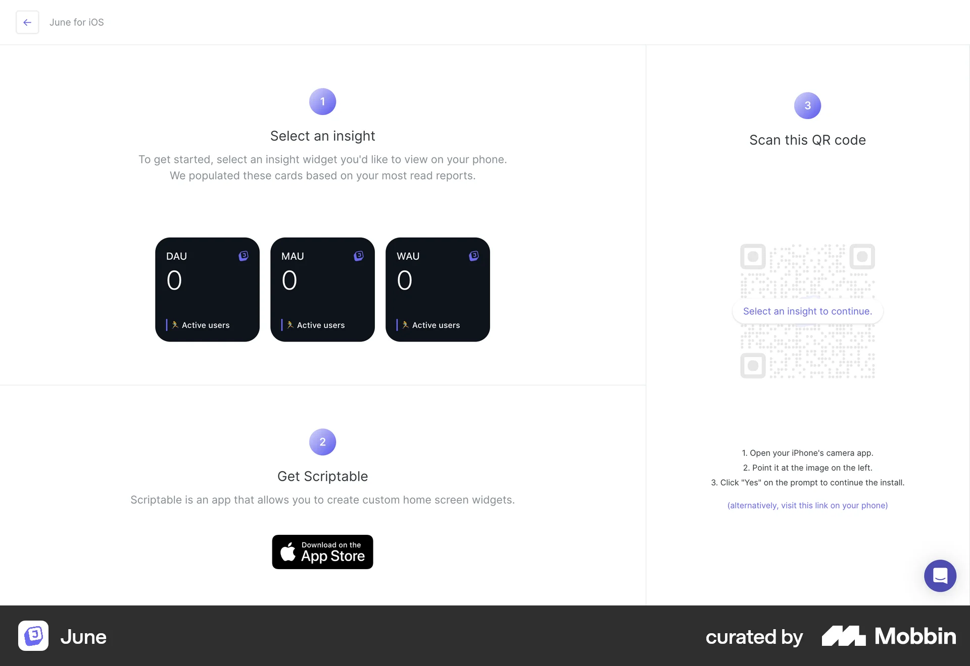 June Web Misc screen