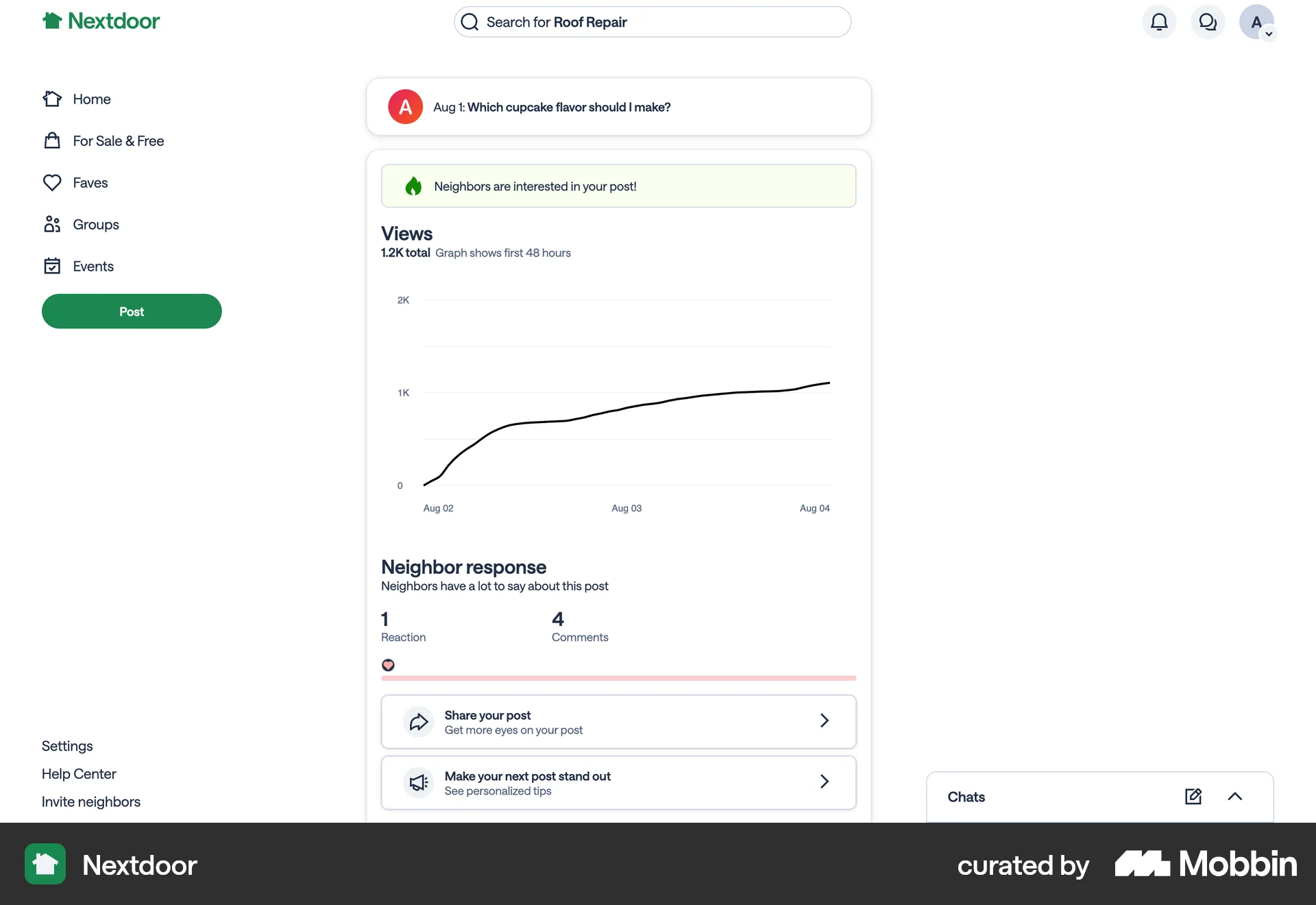 Nextdoor Web News App screen