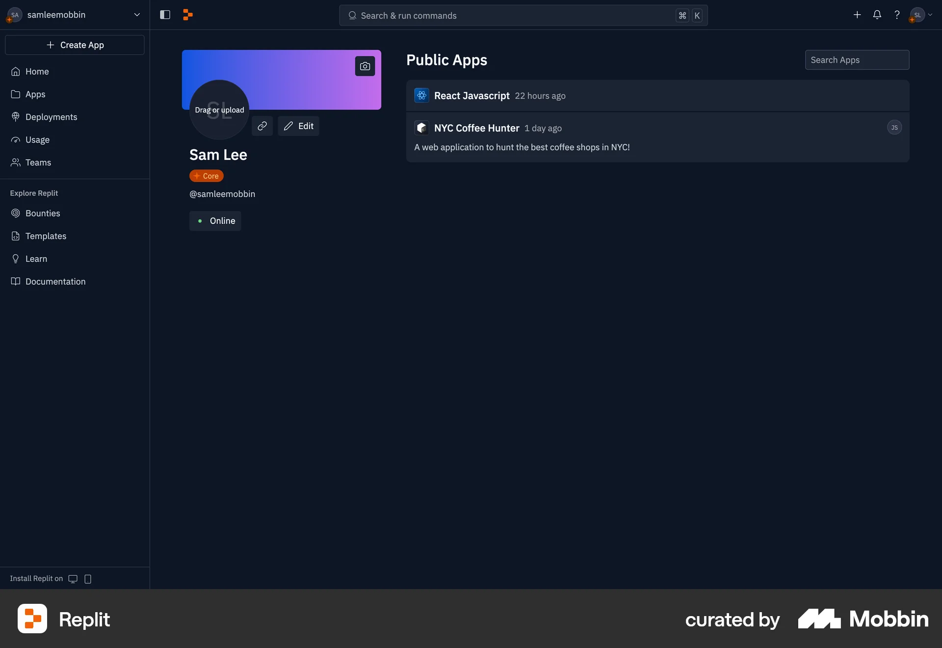 Replit Web Multi-Column Layout screen