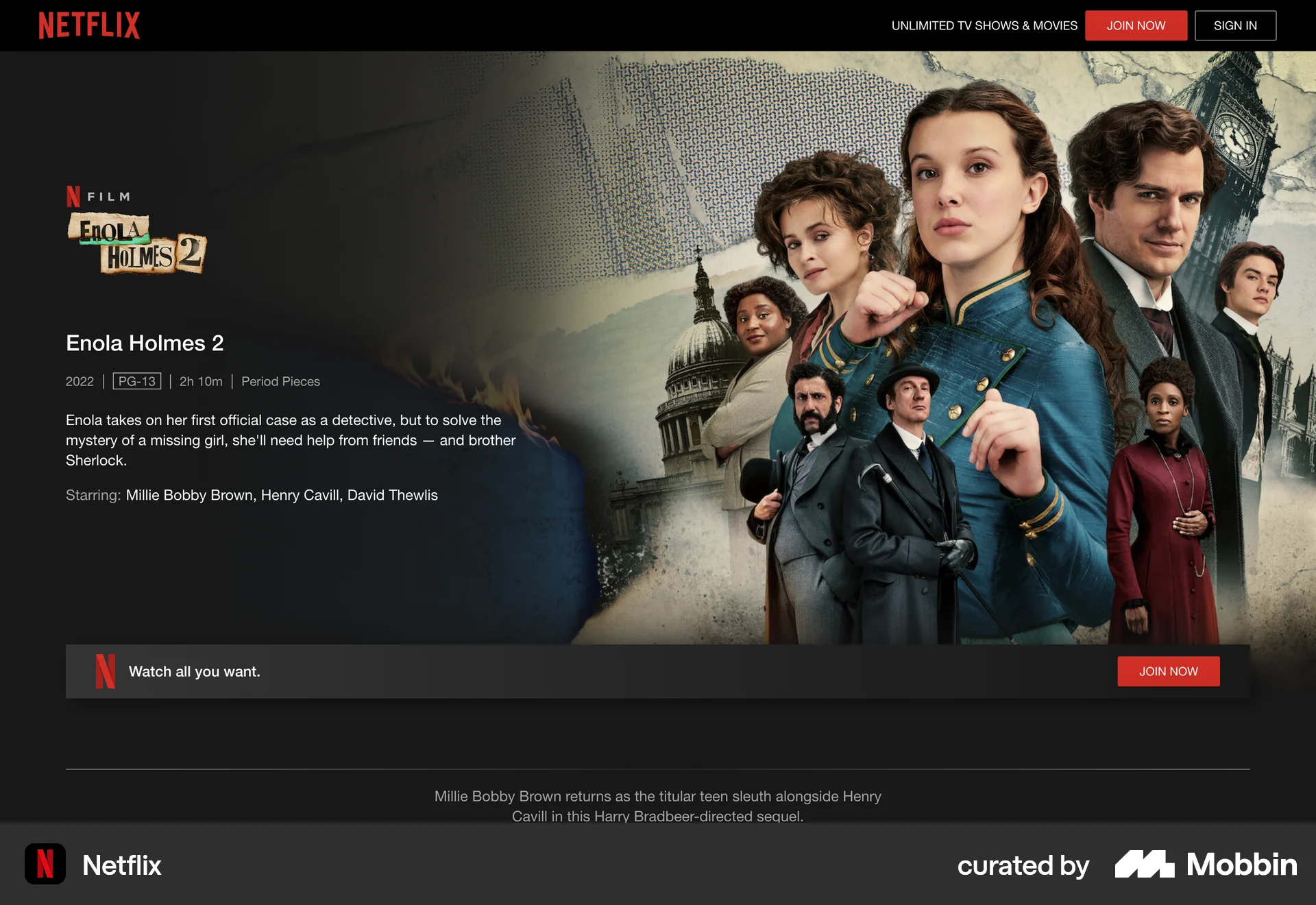 Netflix Web TV Show & Movie Detail screen