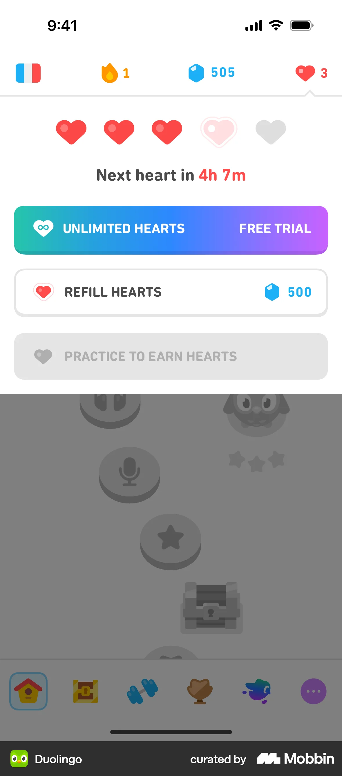 Duolingo iOS Timer & Clock screen