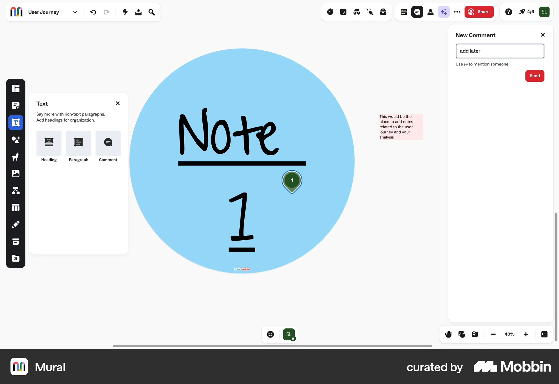 Mural Web Comments screen