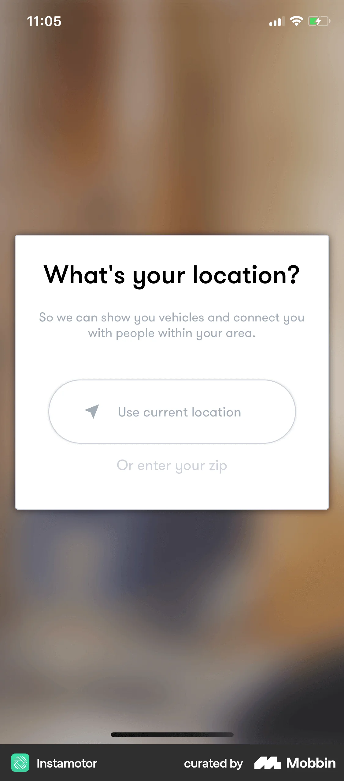 Instamotor iOS Permission screen