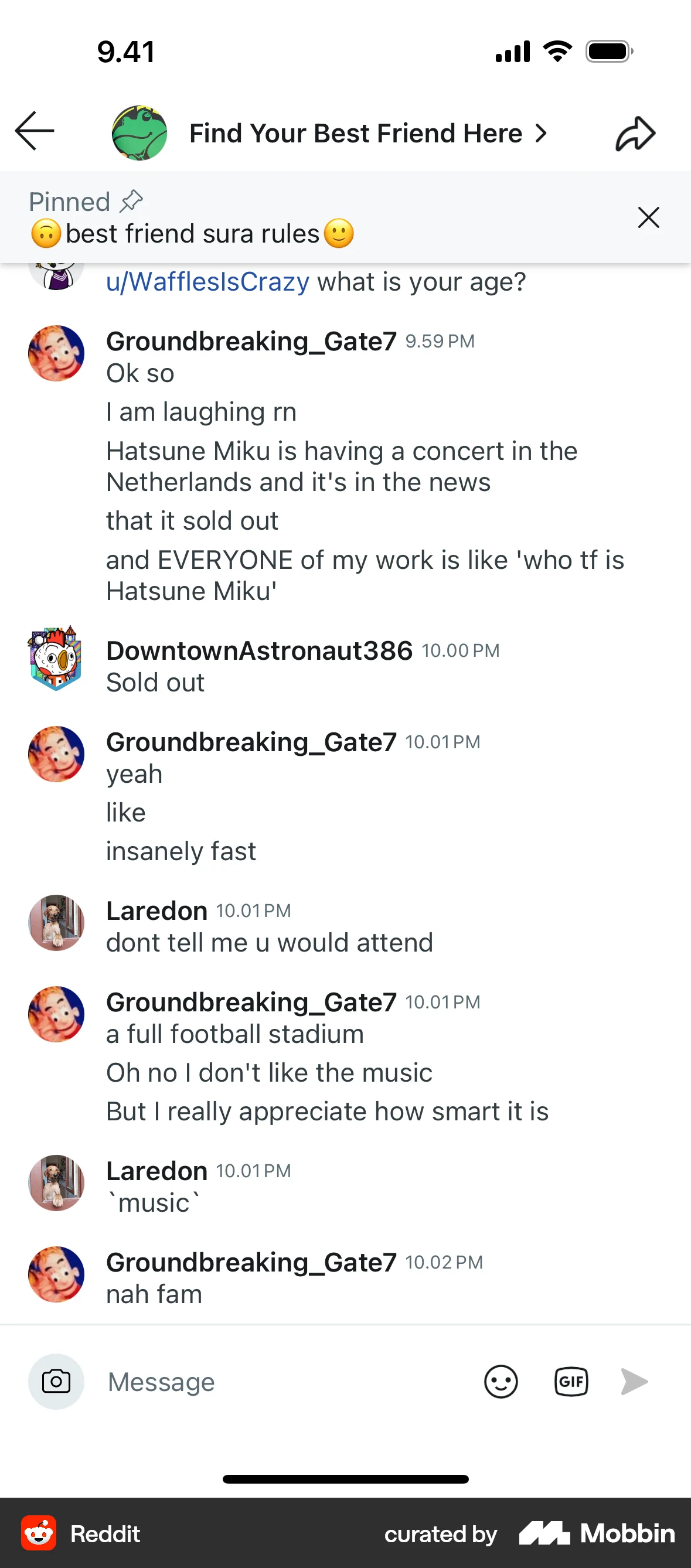 Reddit iOS Groups & Community screen