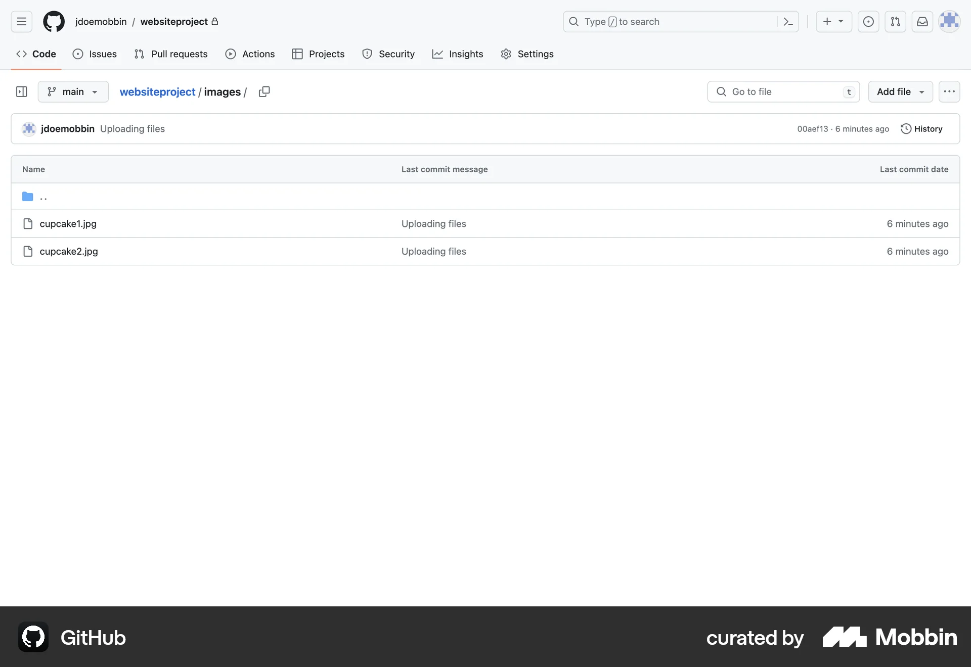 GitHub Web screen containing Breadcrumbs UI element