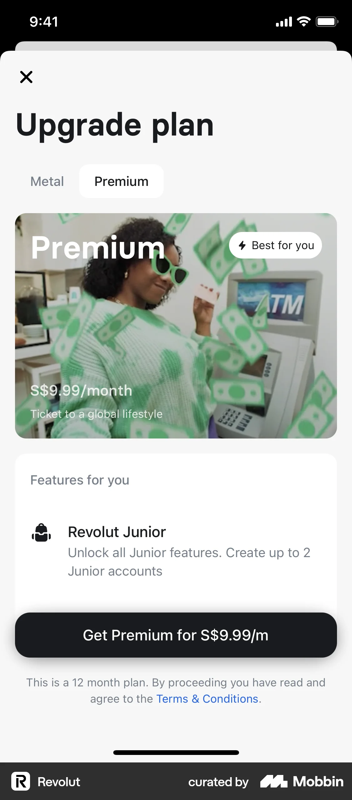 Revolut iOS Subscription & Paywall screen