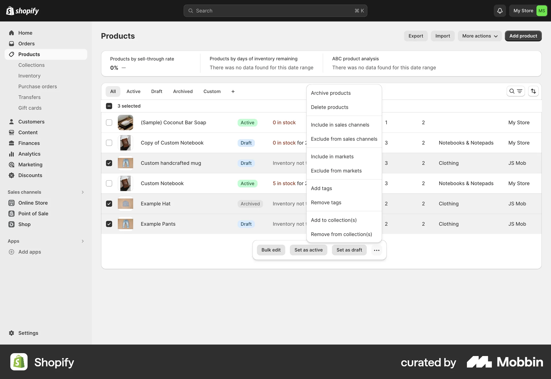 Shopify Web Action Option screen