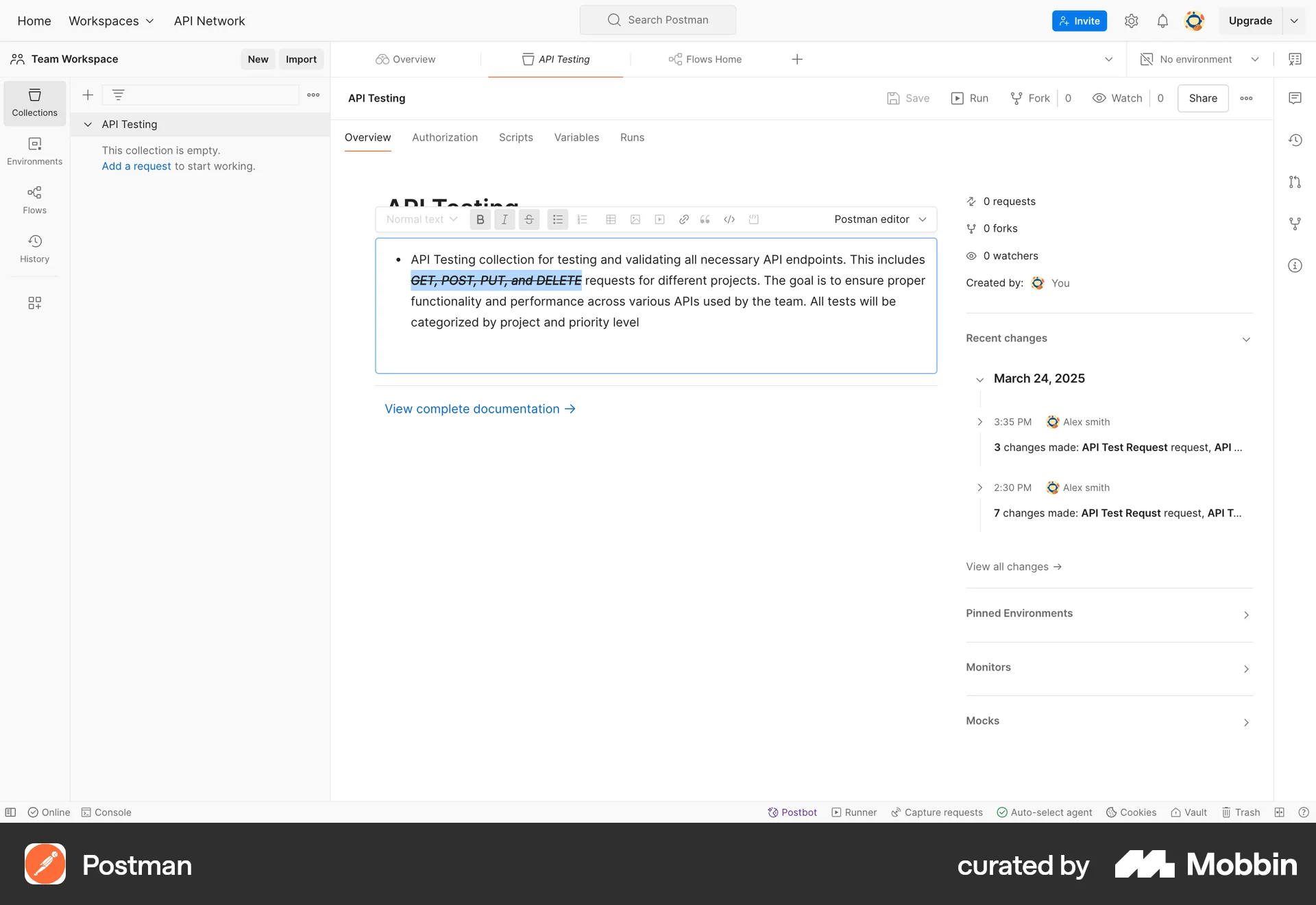 Postman Web screen containing Toolbar UI element