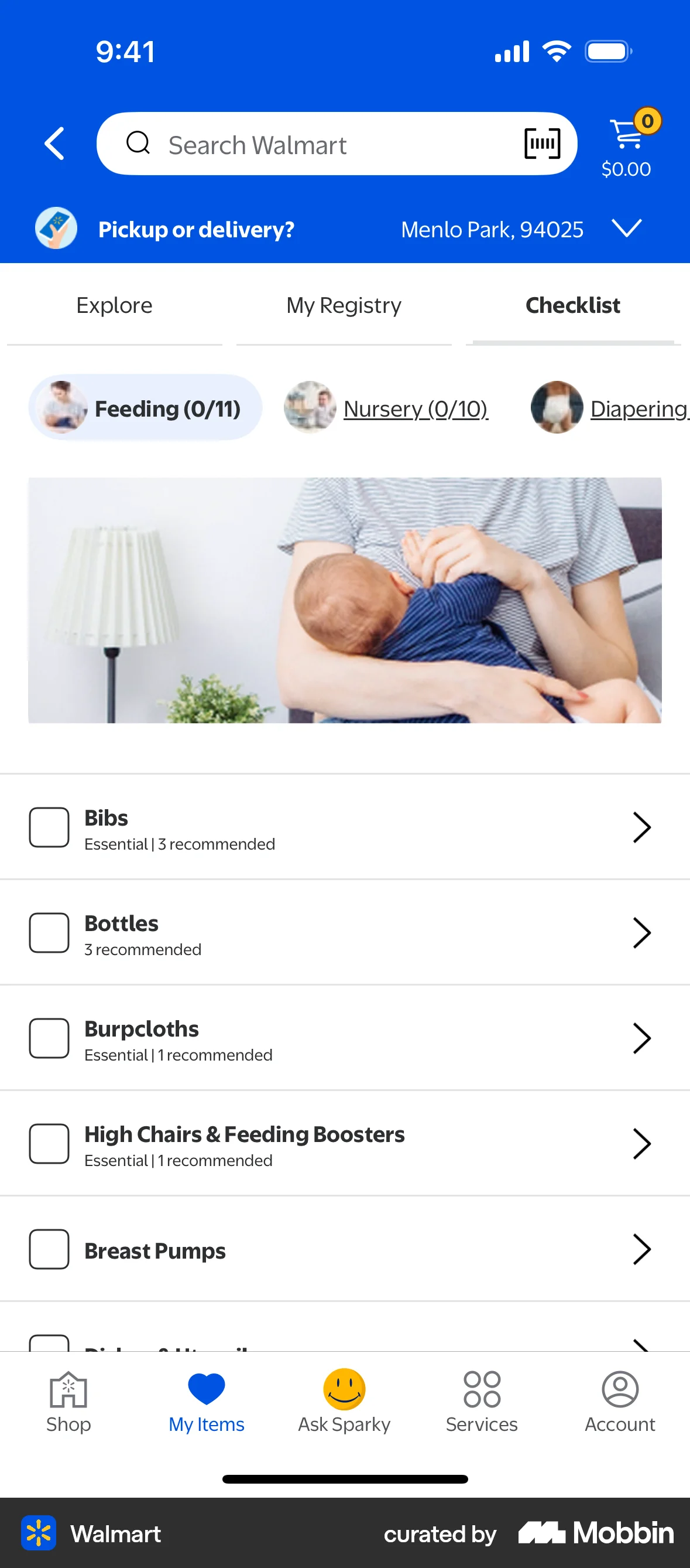 Walmart iOS Goal & Task screen