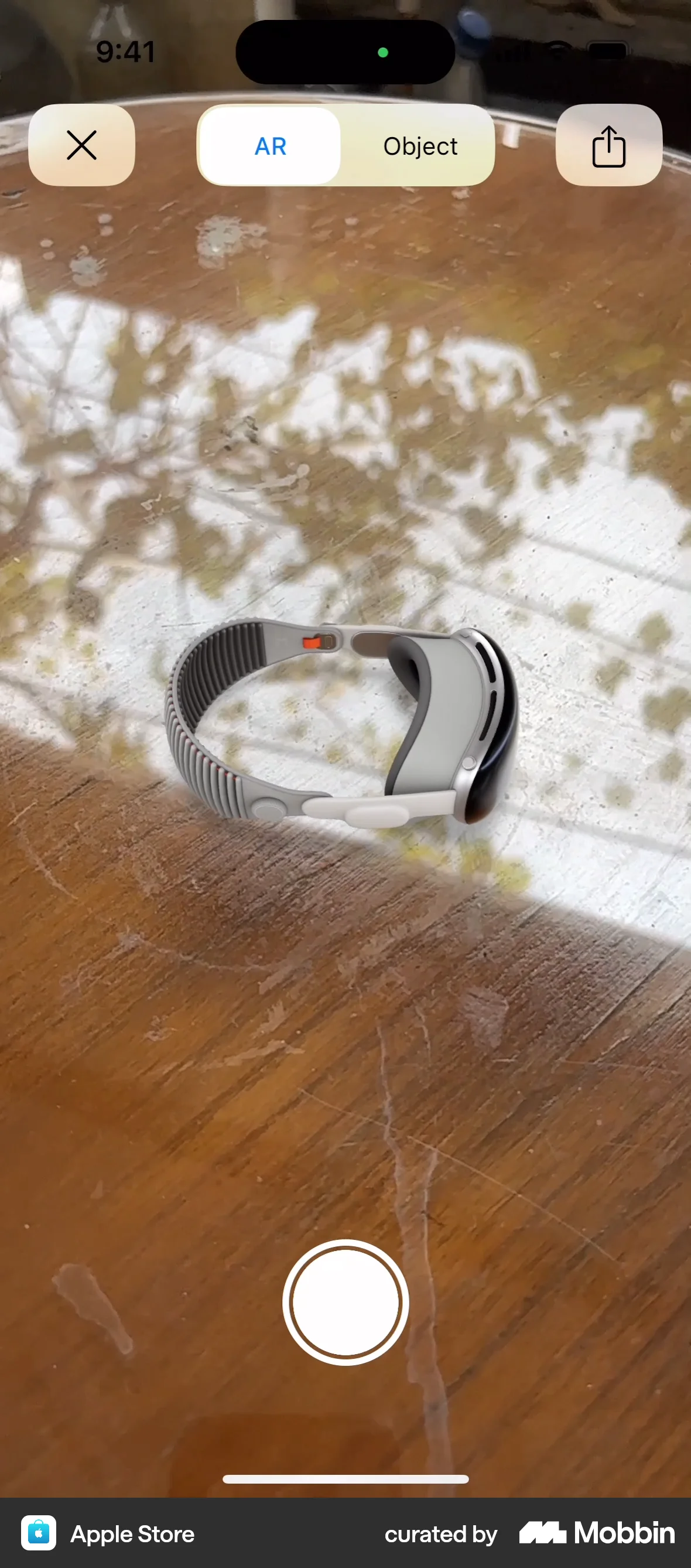 Apple Store iOS Augmented Reality screen