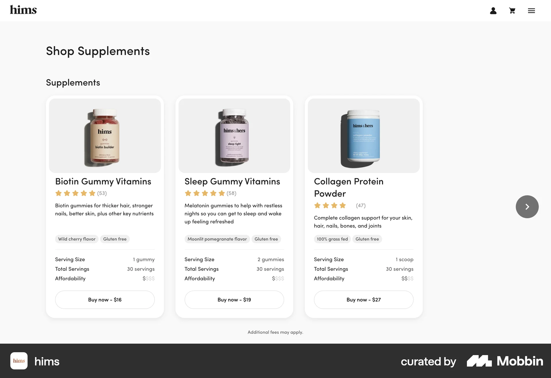Hims Web Shop & Storefront screen