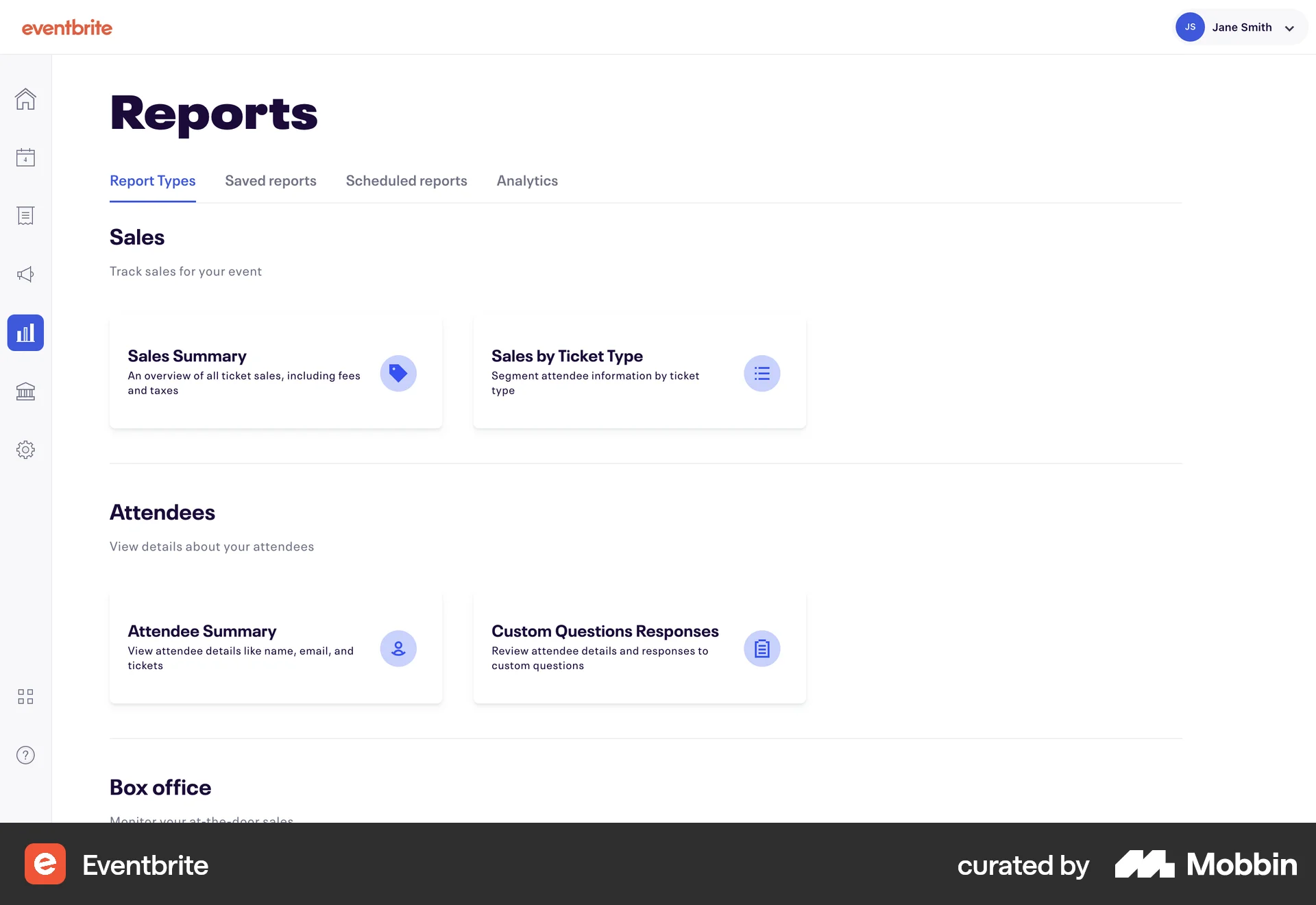 Eventbrite Web Misc screen