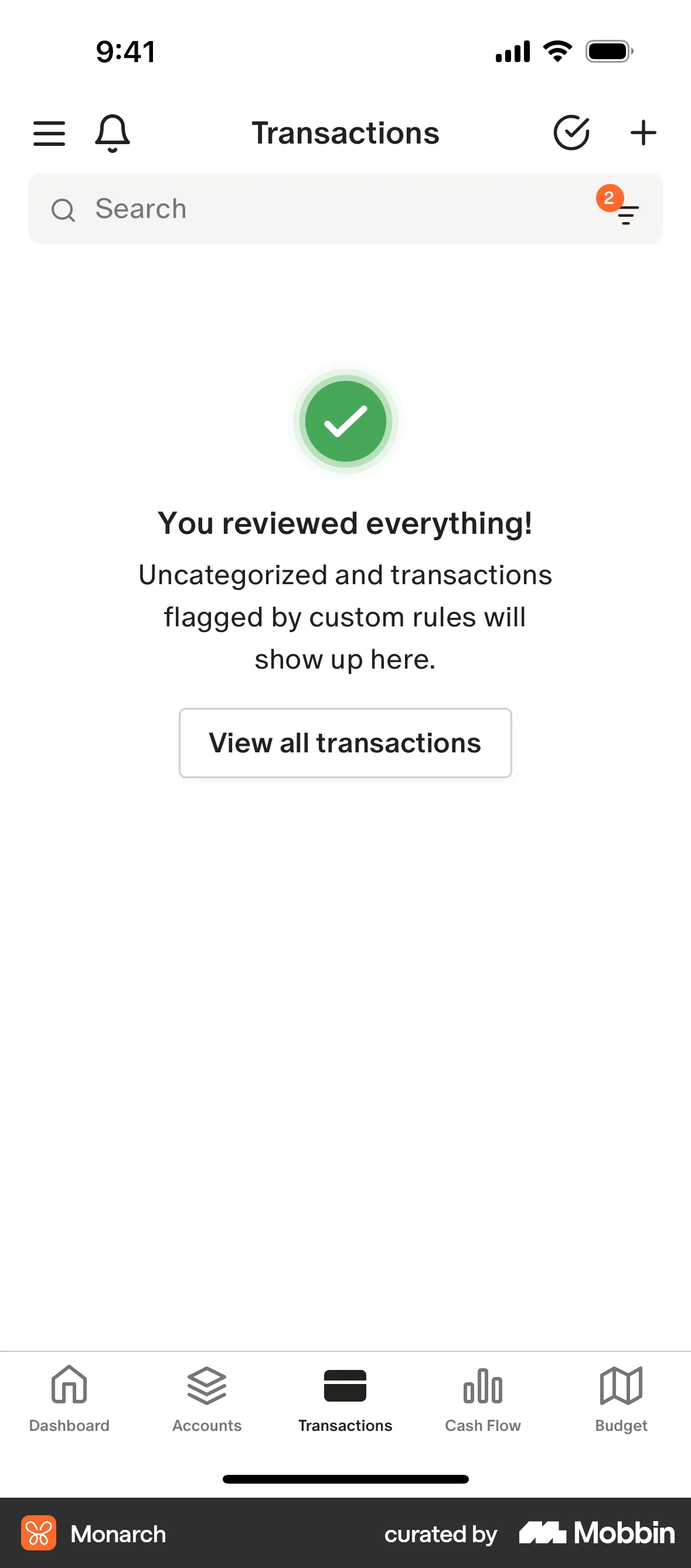 Monarch iOS screen containing Badge UI element