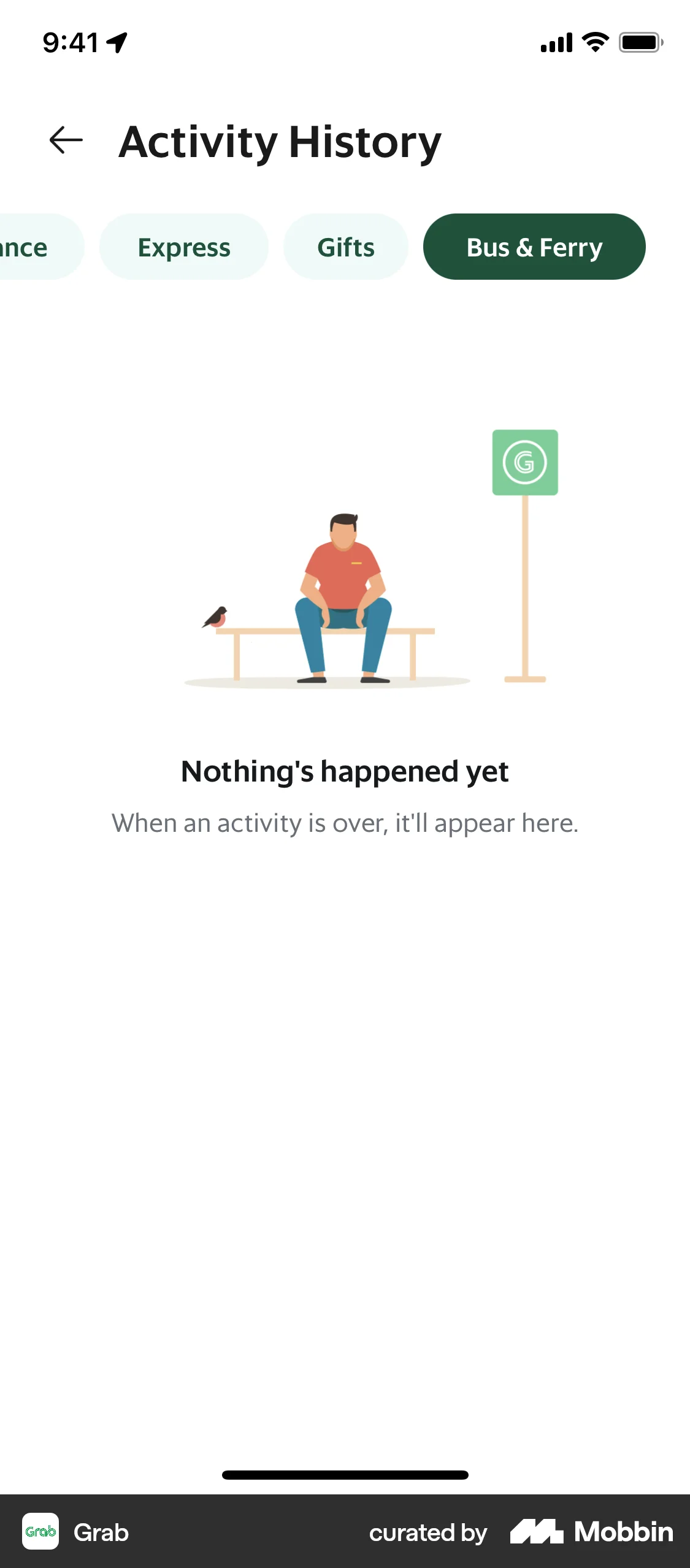 Grab iOS Notifications screen