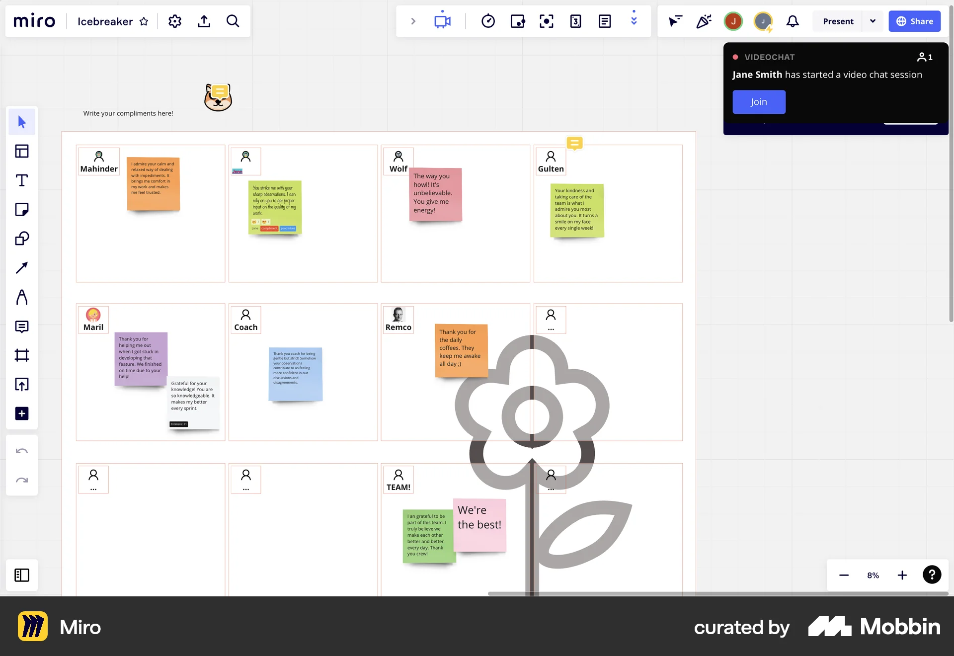 Miro Web Call screen