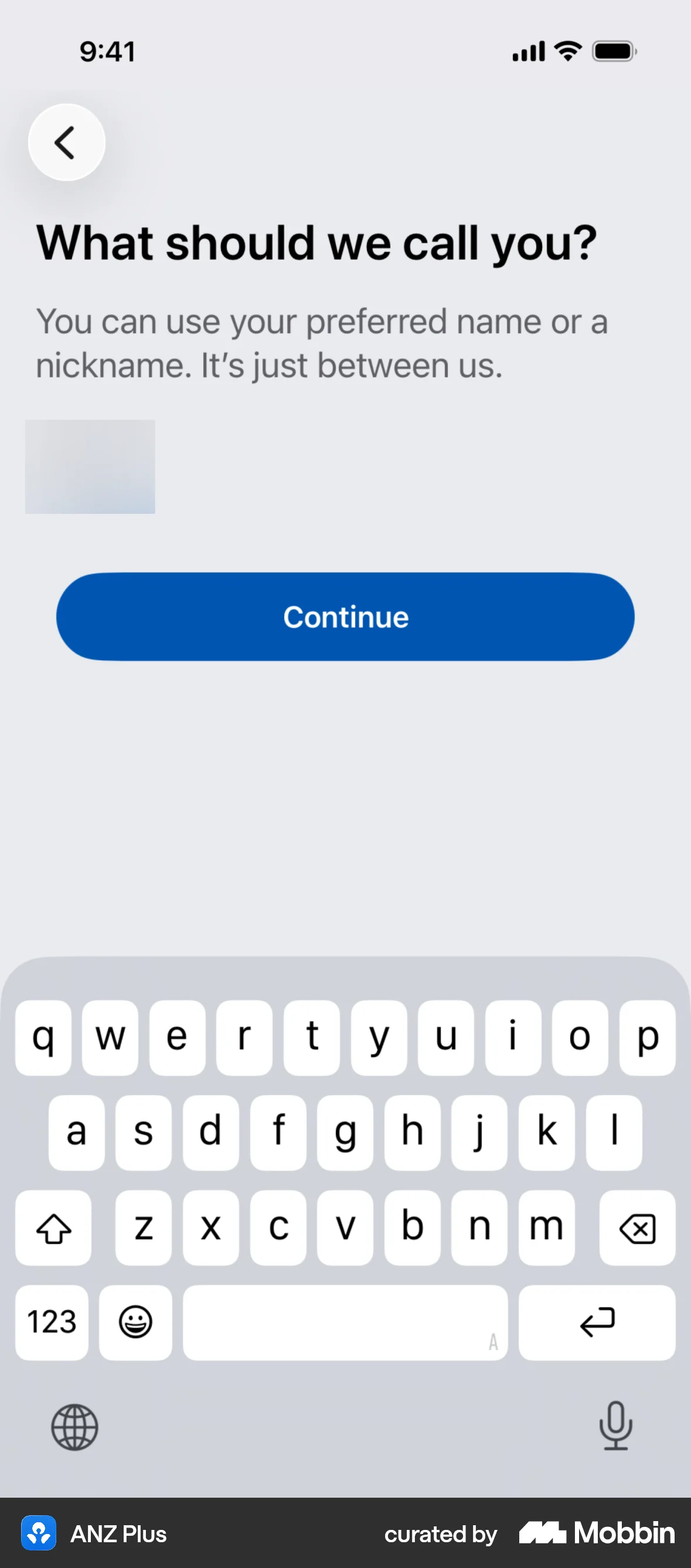 ANZ Plus Onboarding screen