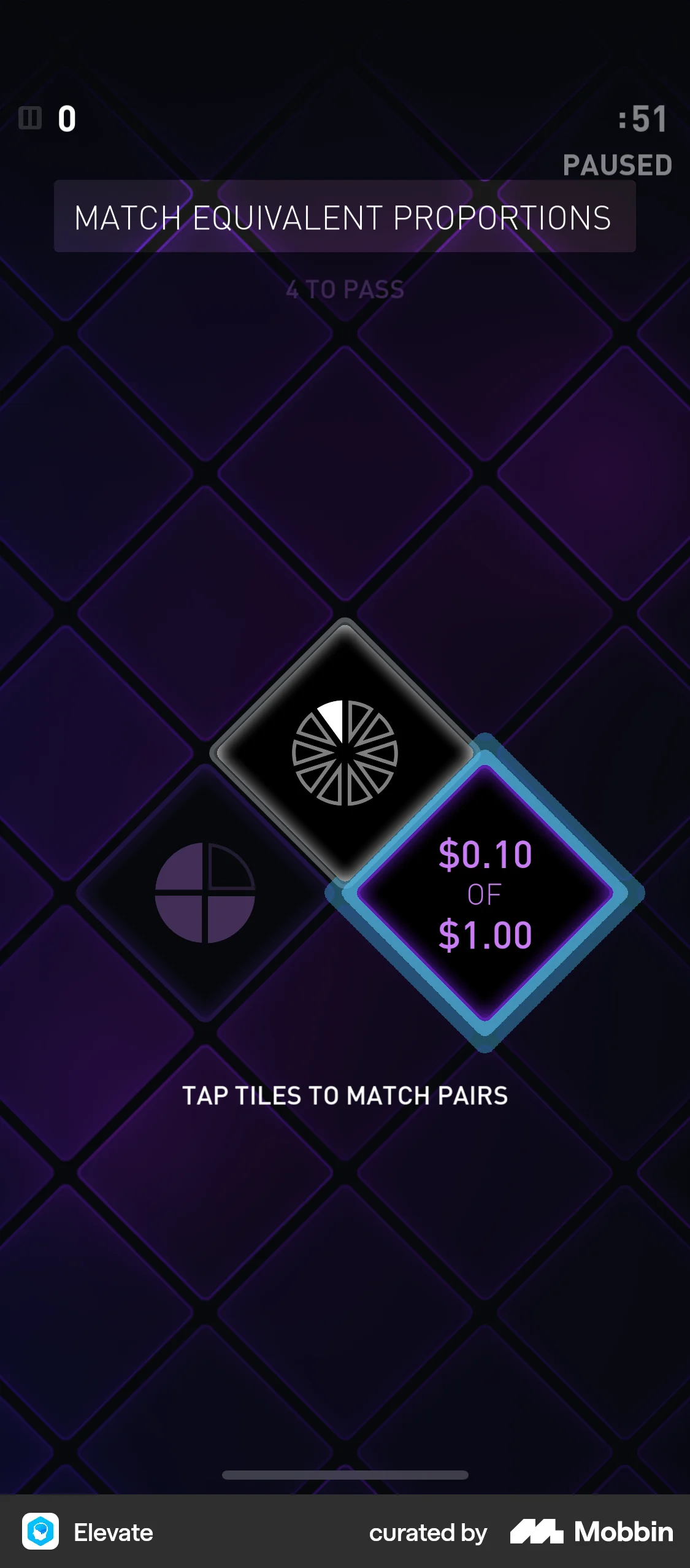 Elevate iOS Game UI screen