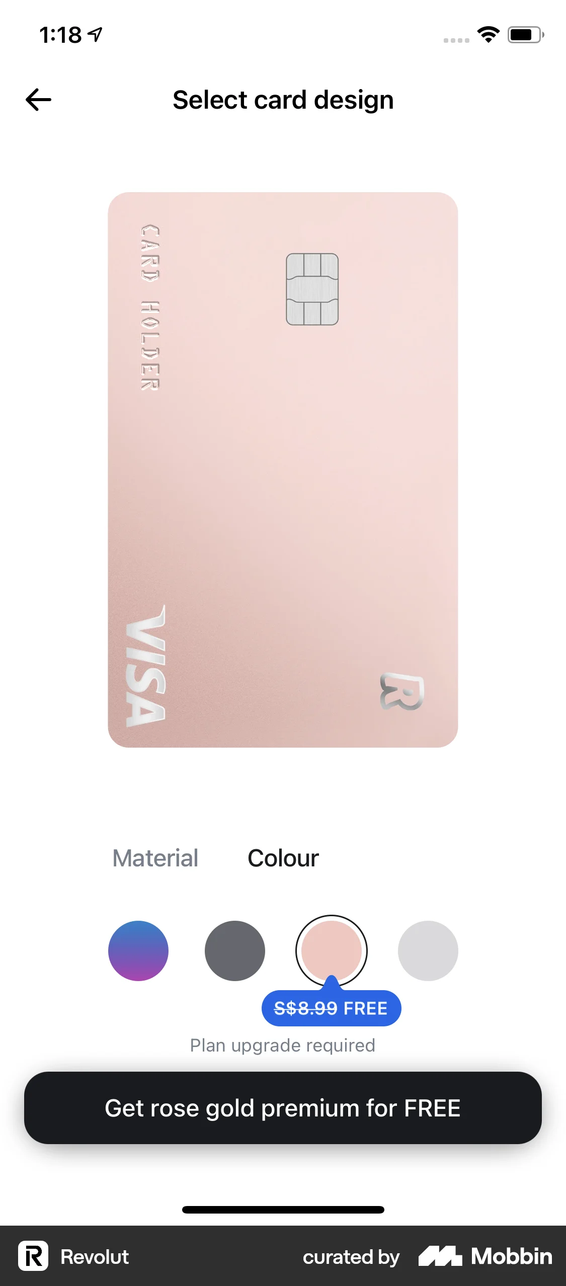 Revolut iOS screen containing Tooltip UI element