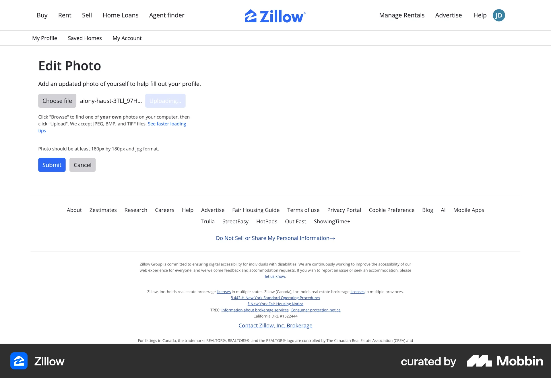 Zillow Web Real Estate App screen
