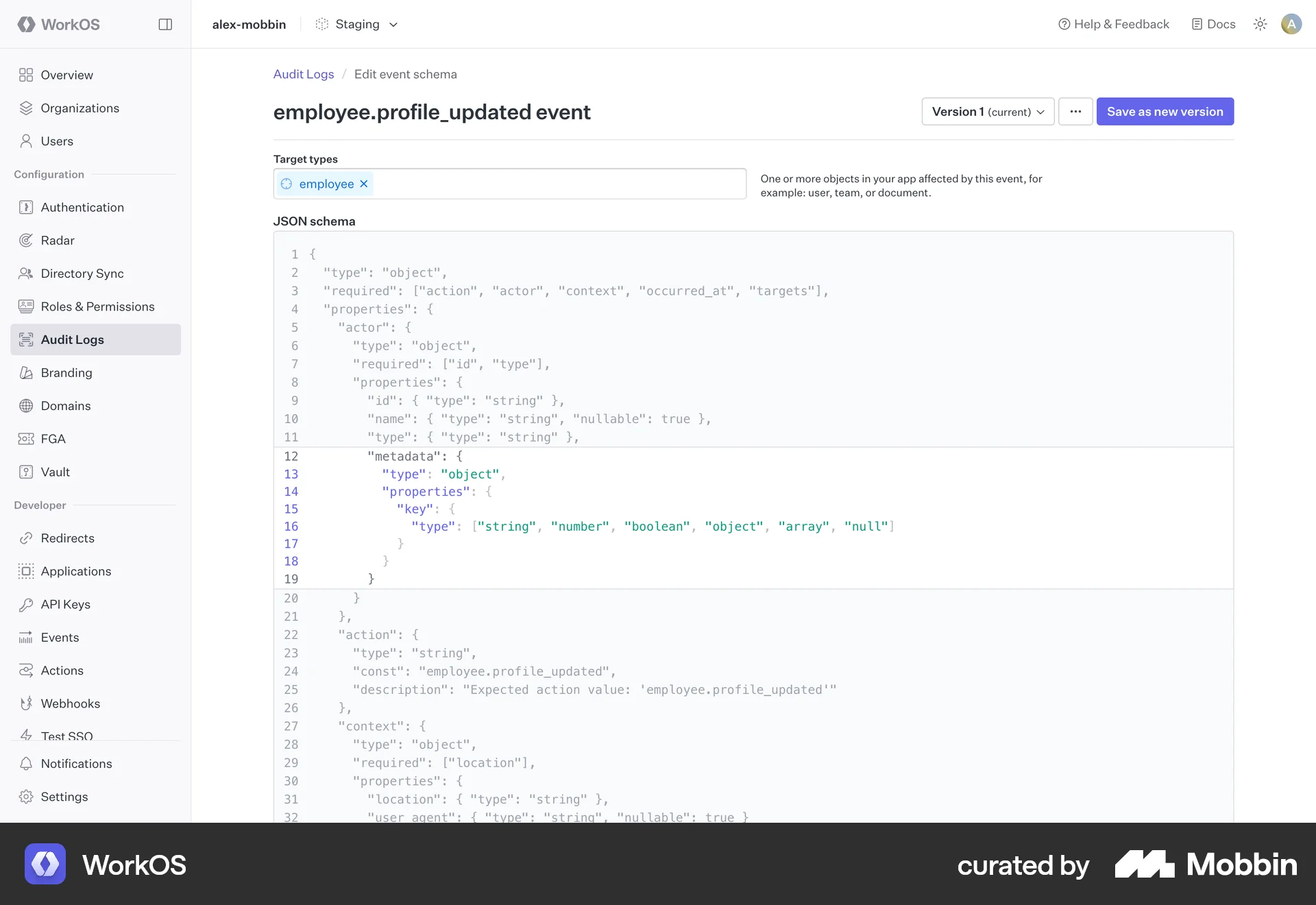 WorkOS Web Code Editor screen