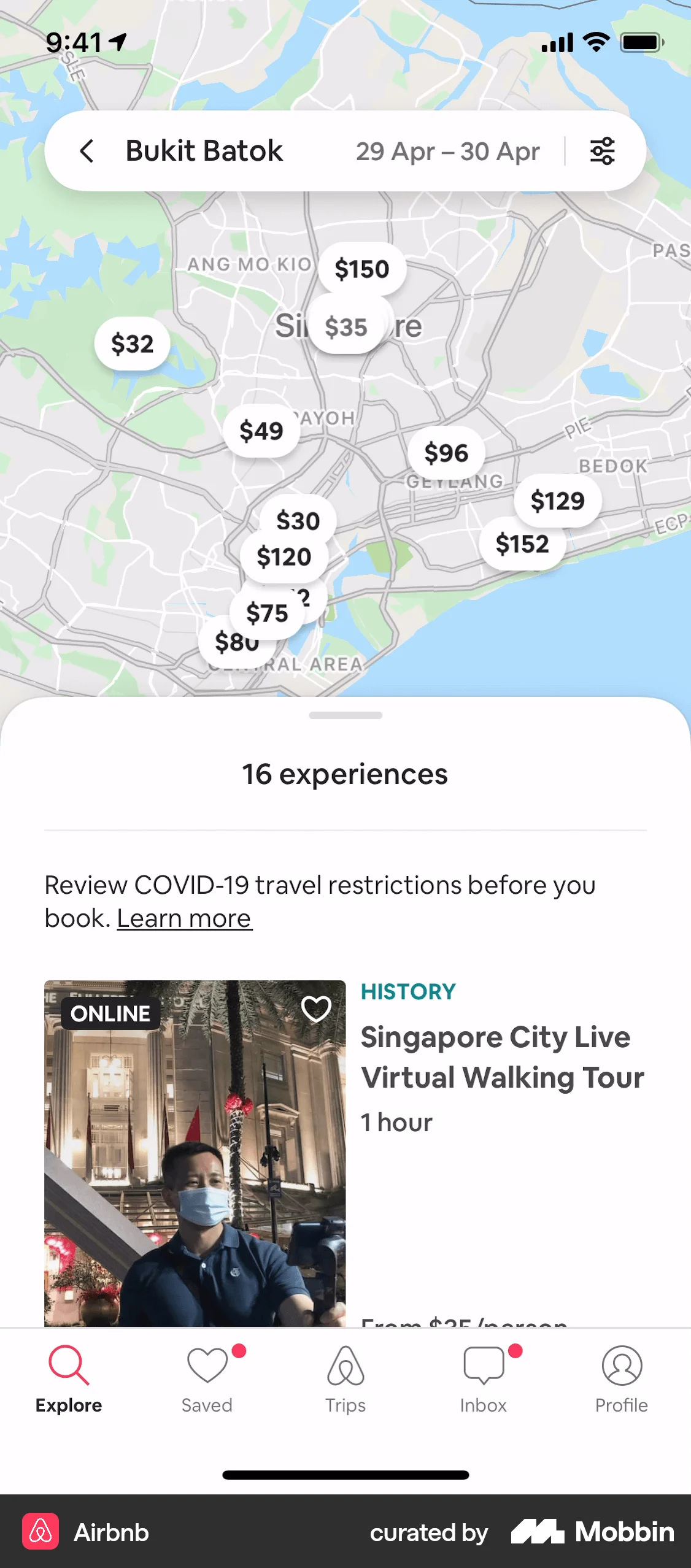 Airbnb iOS Real Estate App screen