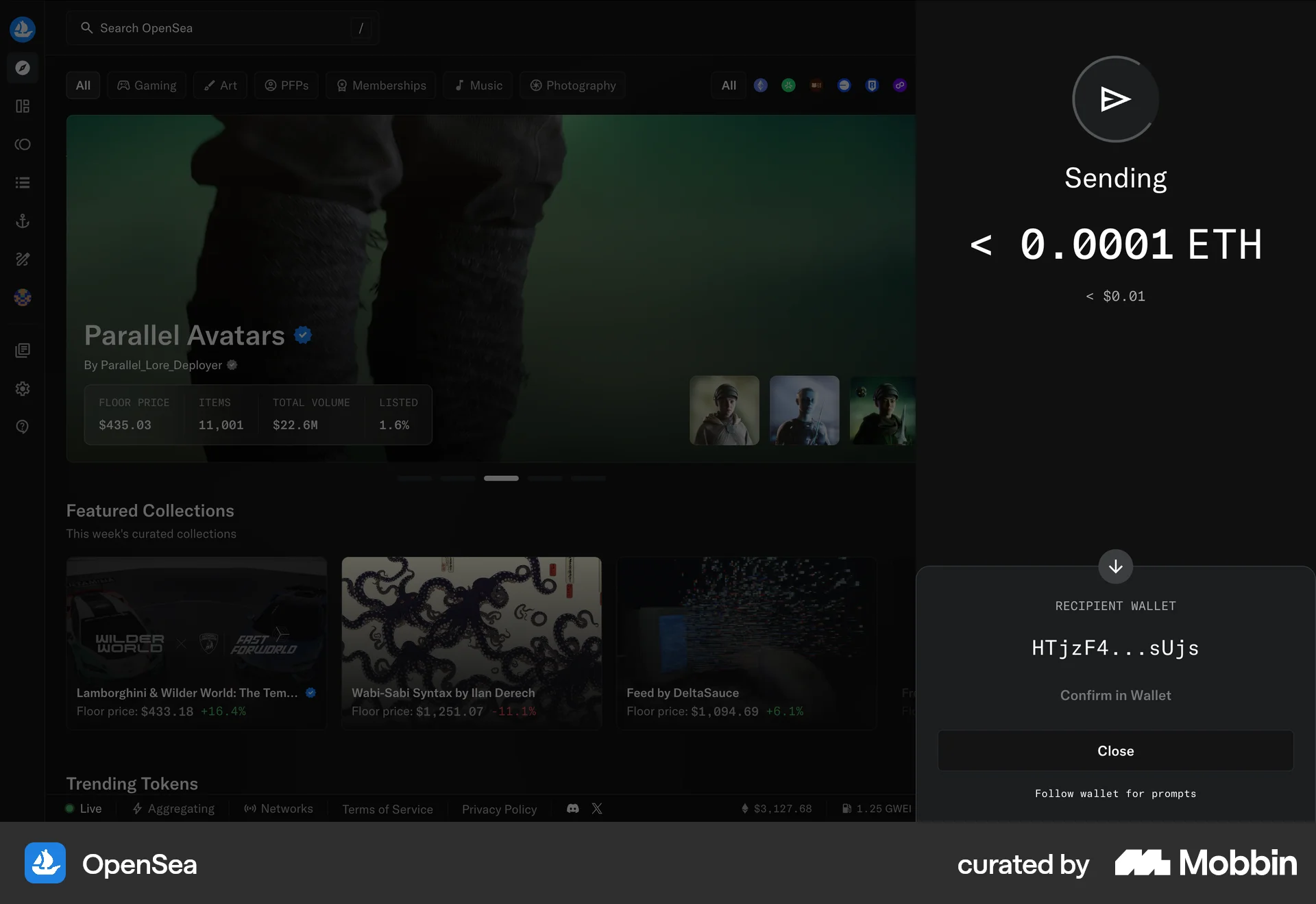 OpenSea Web Loading screen