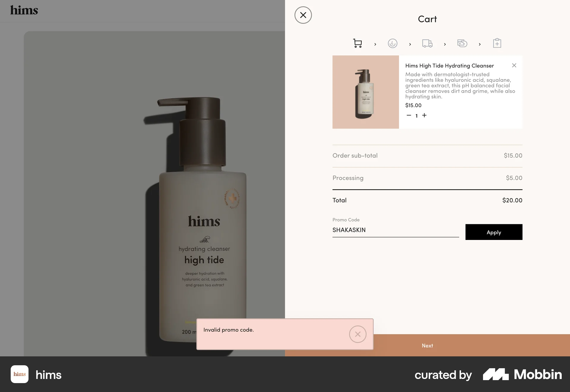 Hims Web Promotions & Rewards screen