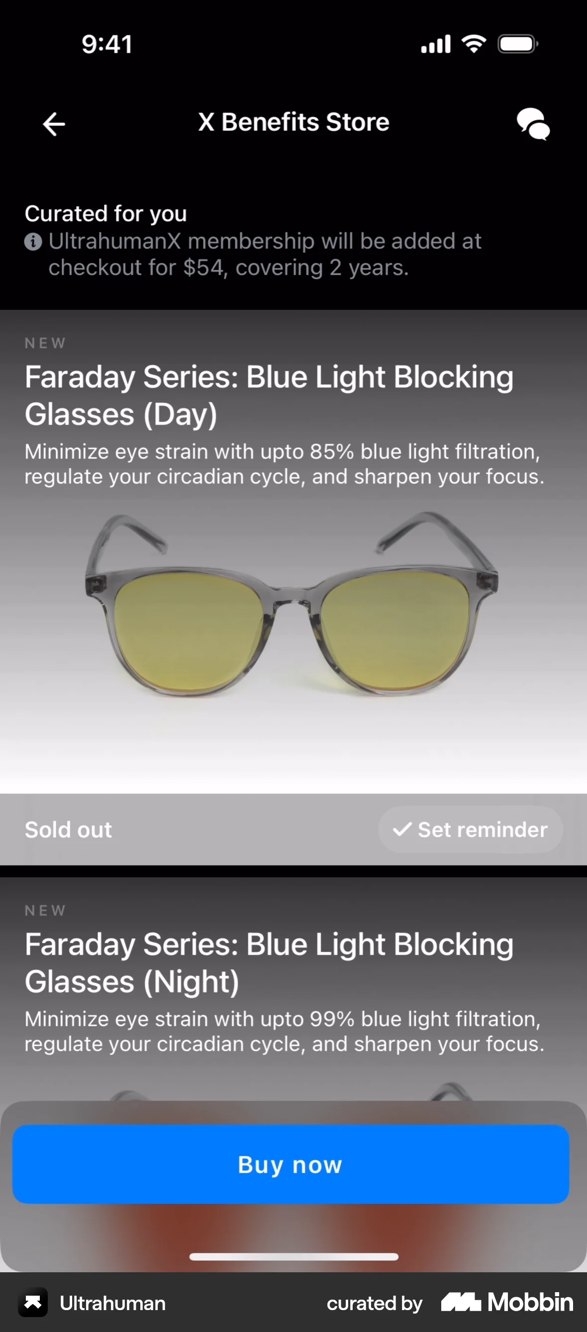 Ultrahuman iOS Suggestions & Similar Items screen