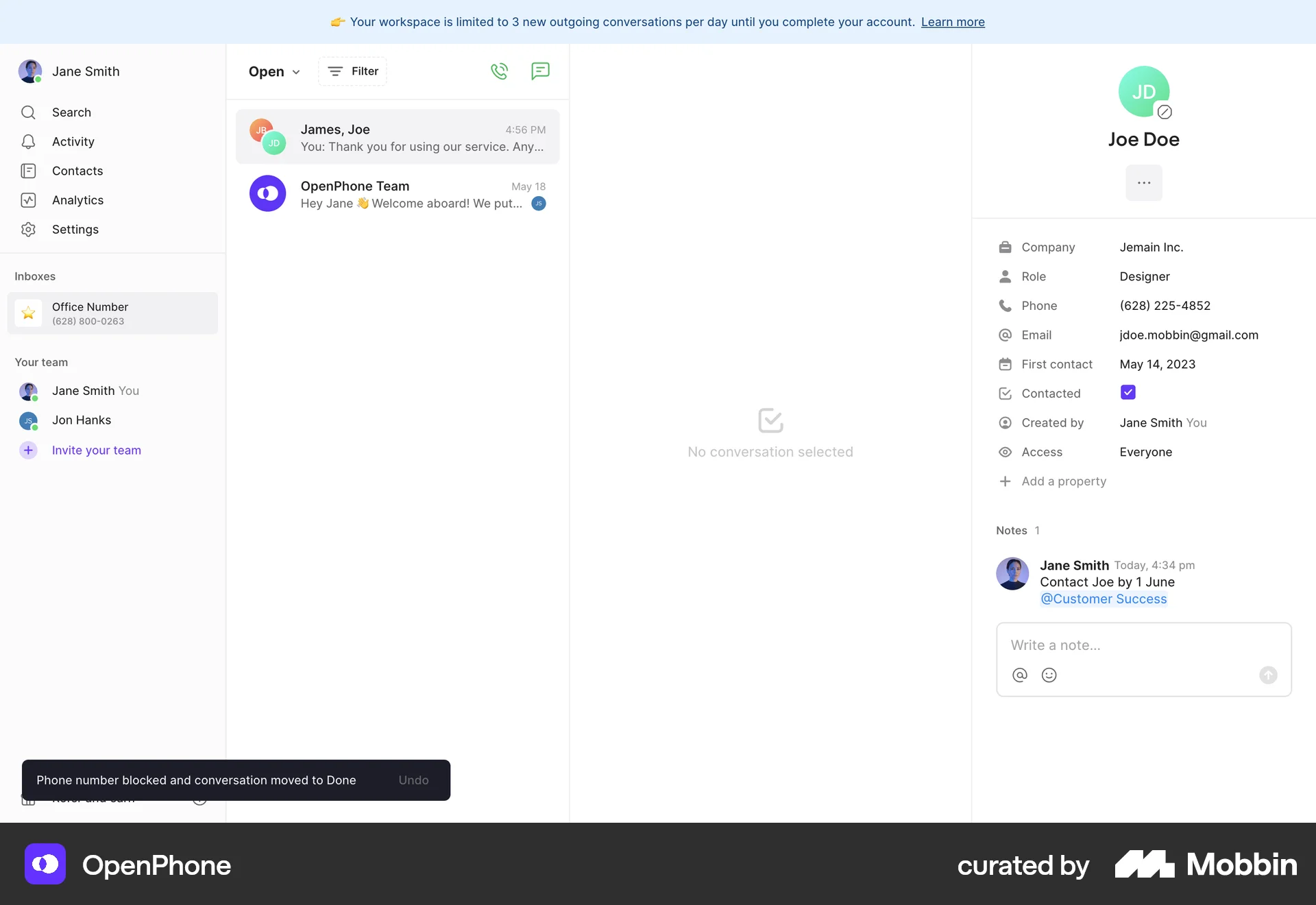 OpenPhone Web Ban & Block screen