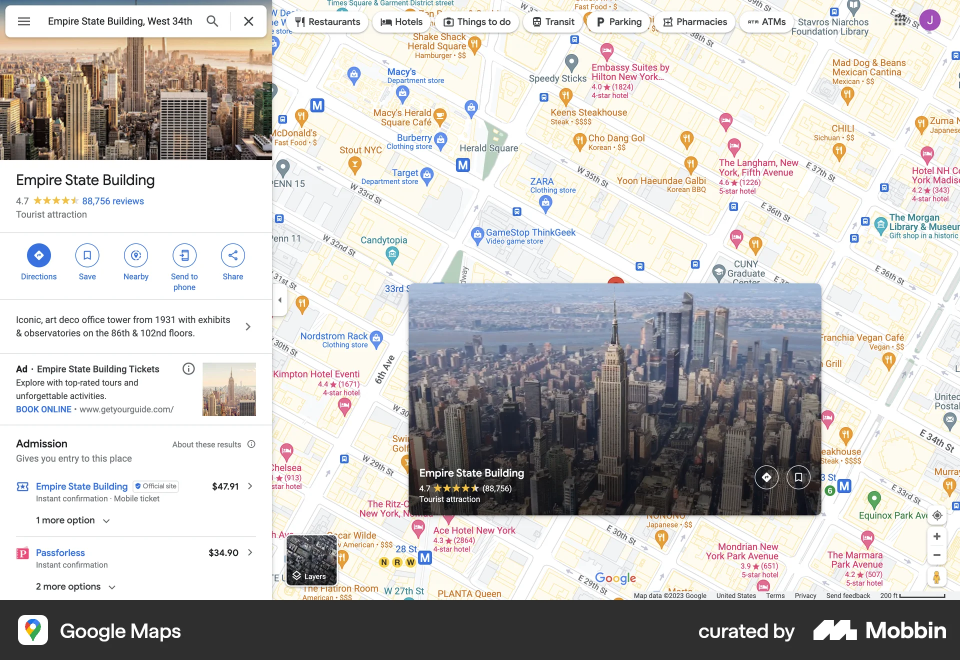 Google Maps screen