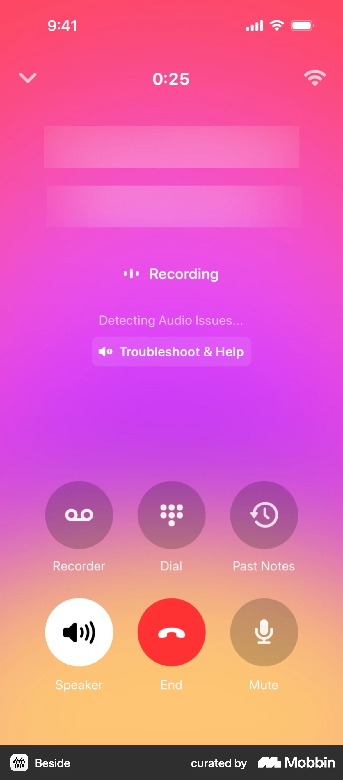 Beside iOS Call screen