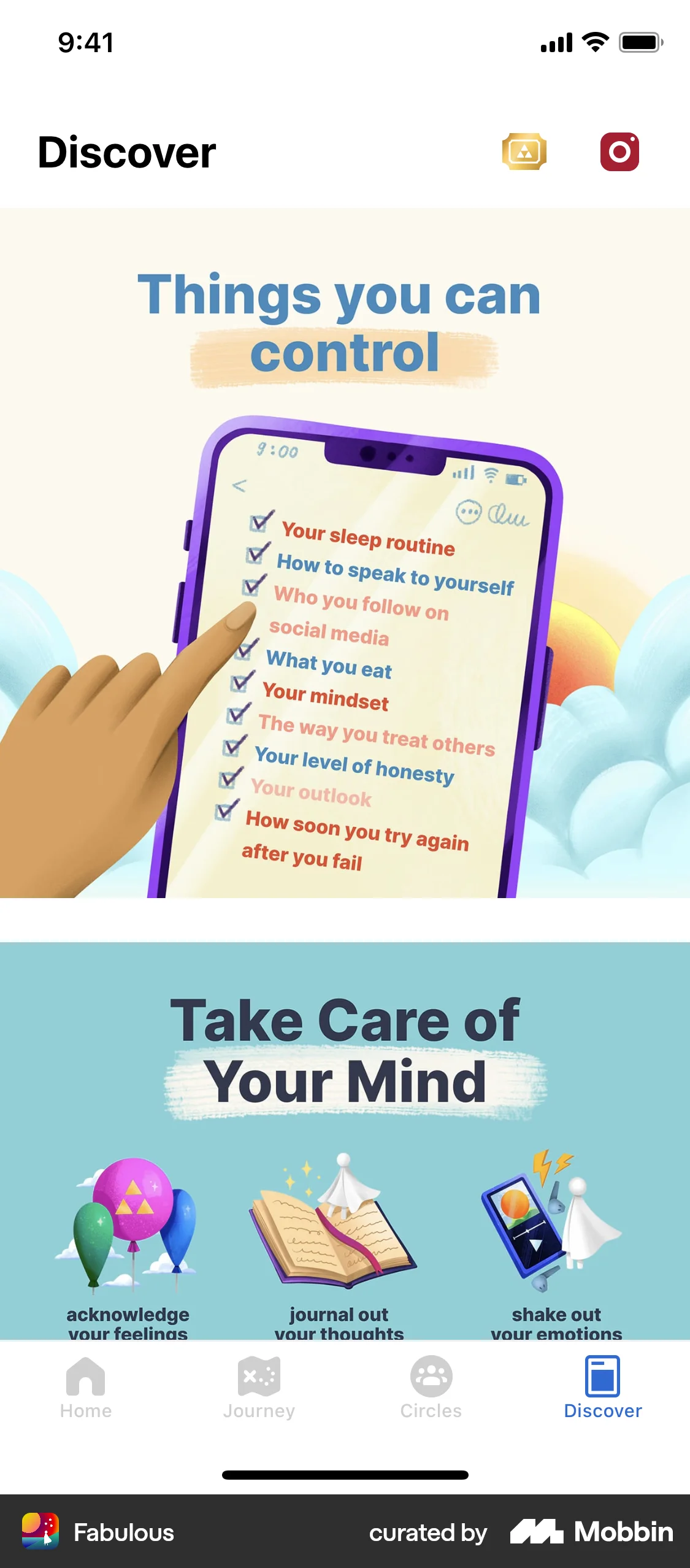 Fabulous iOS News Feed screen