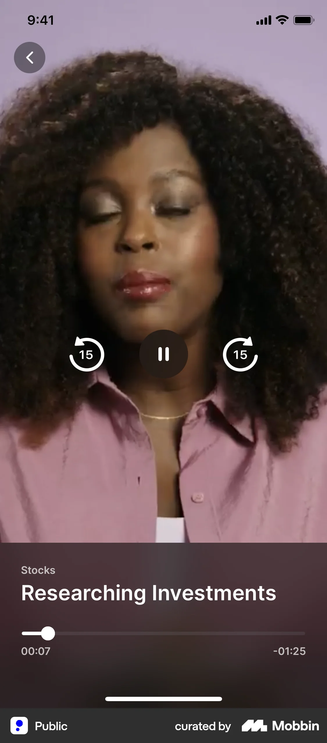 Public iOS Video Player screen