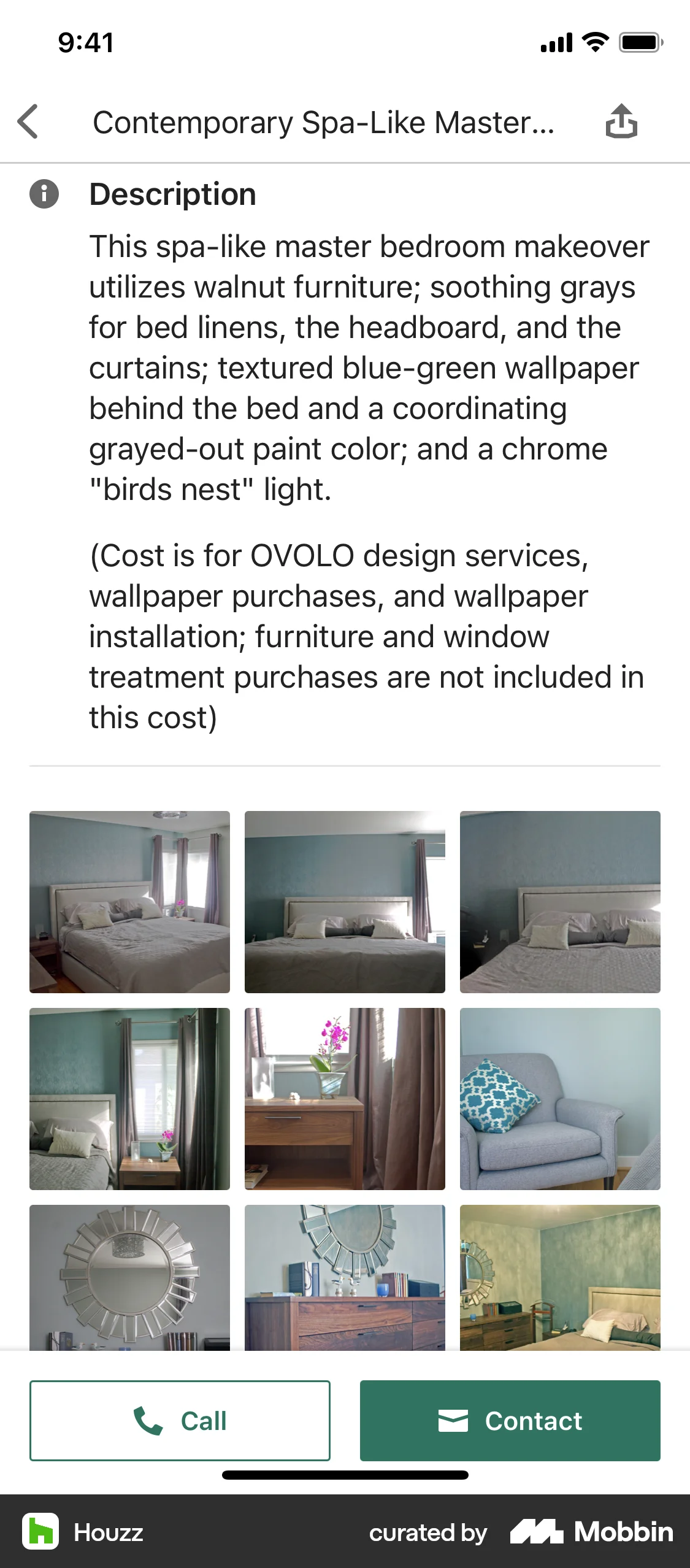 Houzz iOS screen containing Gallery UI element