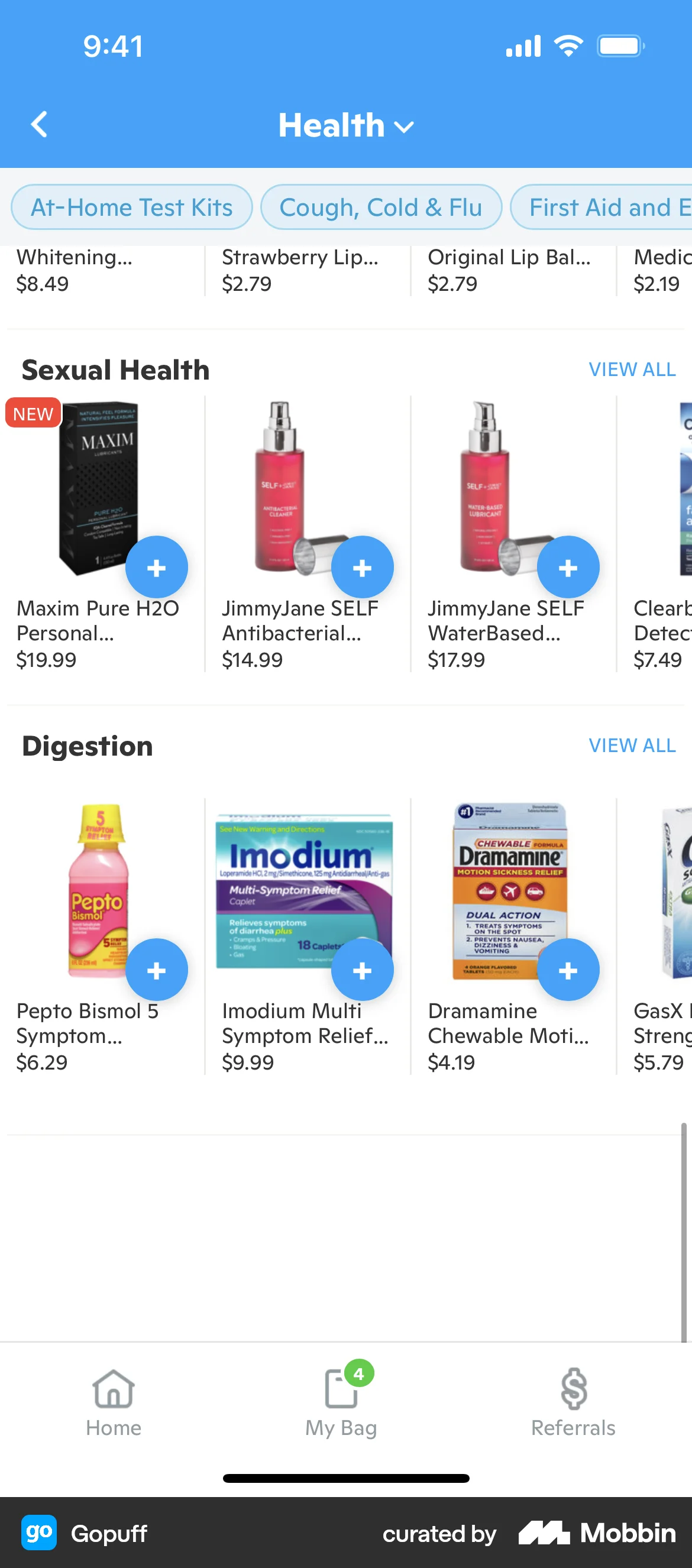 Gopuff iOS Shop & Storefront screen