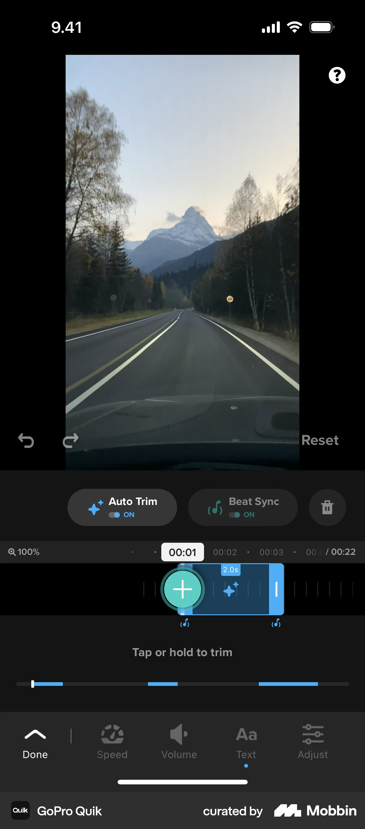 GoPro Quik iOS Timeline & History screen